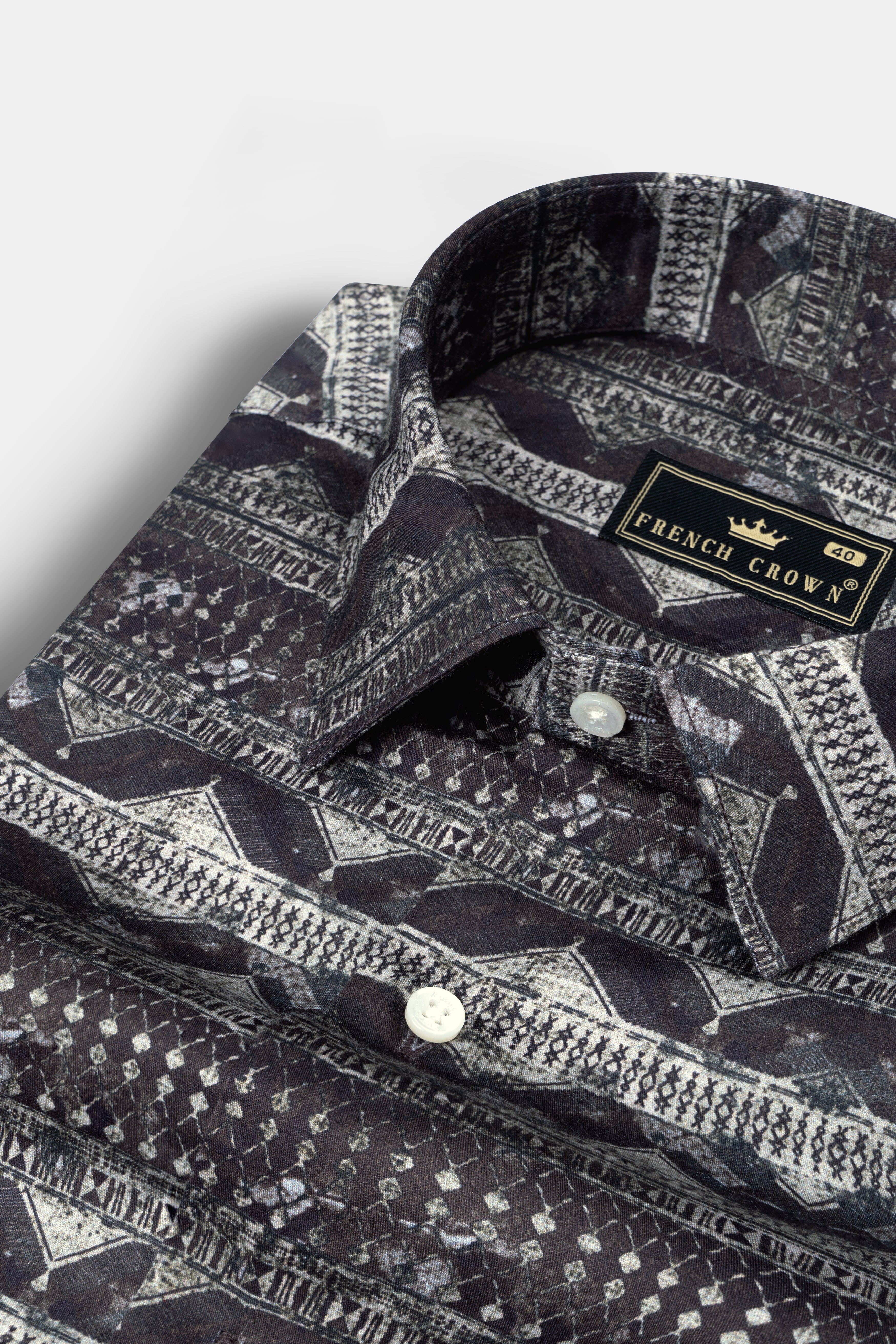 Iridium Gray Printed Super Soft Premium Cotton Shirt 12699-38, 12699-H-38, 12699-39, 12699-H-39, 12699-40, 12699-H-40, 12699-42, 12699-H-42, 12699-44, 12699-H-44, 12699-46, 12699-H-46, 12699-48, 12699-H-48, 12699-50, 12699-H-50, 12699-52, 12699-H-52