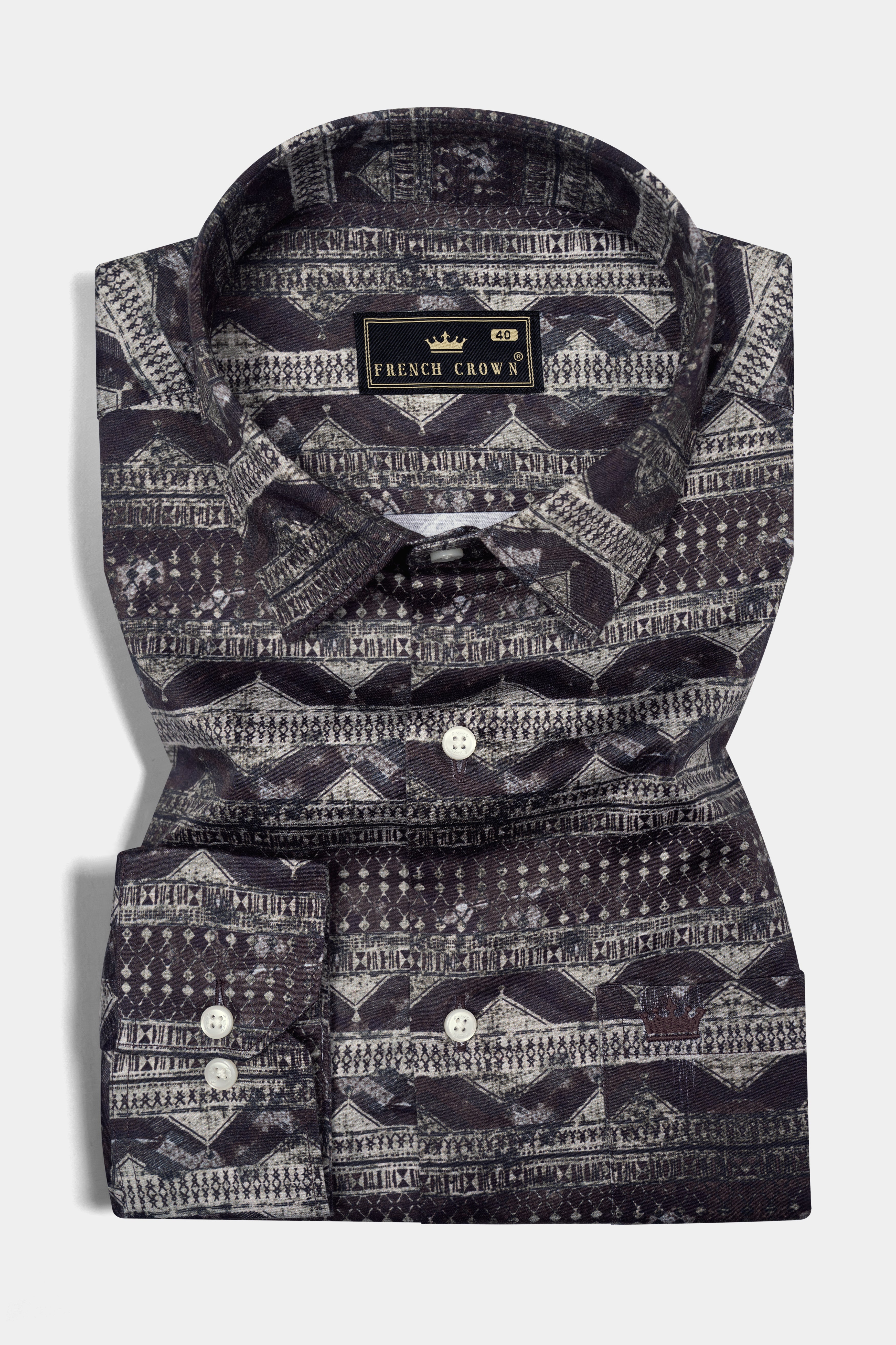 Iridium Gray Printed Super Soft Premium Cotton Shirt 12699-38, 12699-H-38, 12699-39, 12699-H-39, 12699-40, 12699-H-40, 12699-42, 12699-H-42, 12699-44, 12699-H-44, 12699-46, 12699-H-46, 12699-48, 12699-H-48, 12699-50, 12699-H-50, 12699-52, 12699-H-52