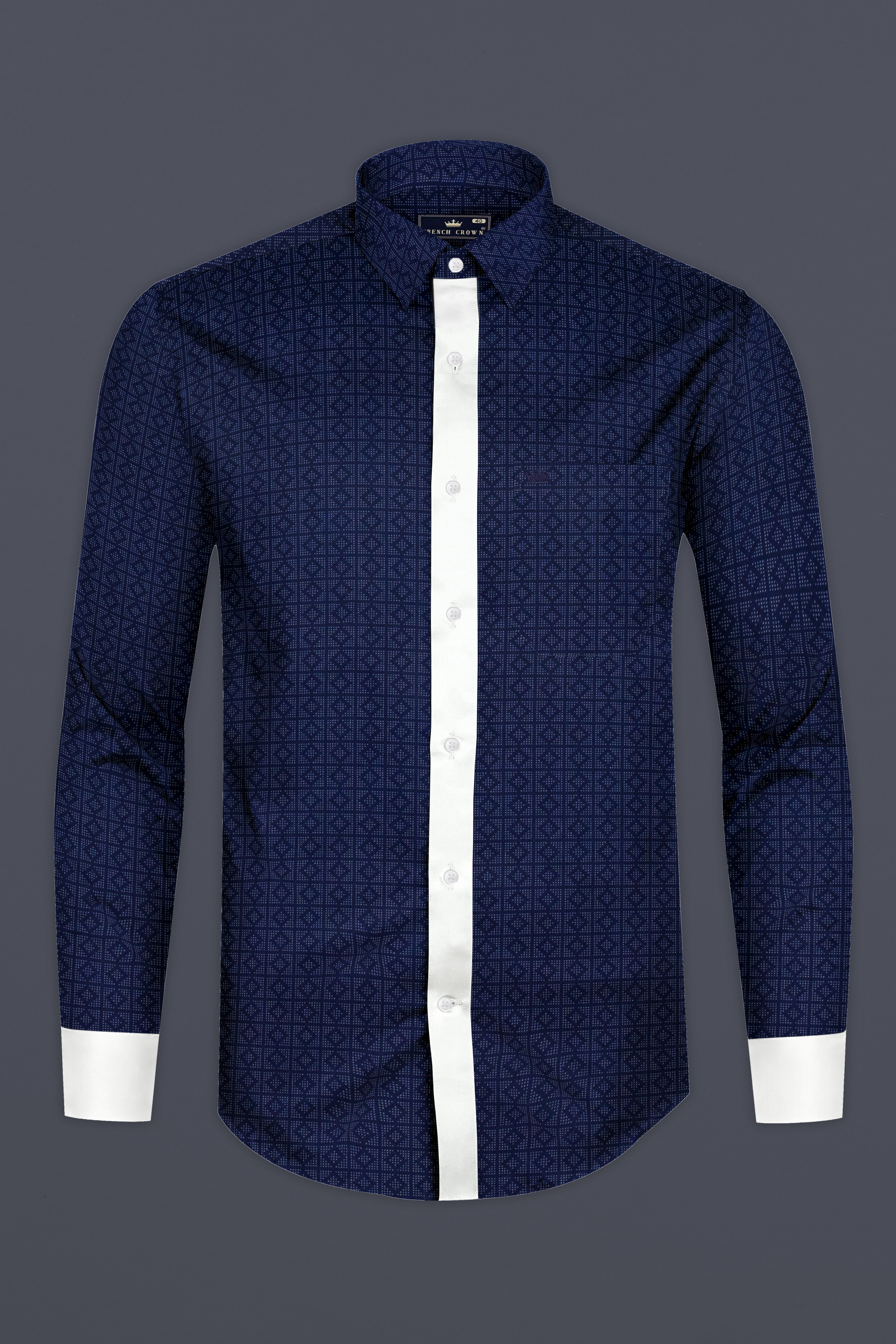 Stratos Blue Geometric Printed Poplin Giza Cotton Designer Shirt 12702-WC-38, 12702-WC-H-38, 12702-WC-39, 12702-WC-H-39, 12702-WC-40, 12702-WC-H-40, 12702-WC-42, 12702-WC-H-42, 12702-WC-44, 12702-WC-H-44, 12702-WC-46, 12702-WC-H-46, 12702-WC-48, 12702-WC-H-48, 12702-WC-50, 12702-WC-H-50, 12702-WC-52, 12702-WC-H-52