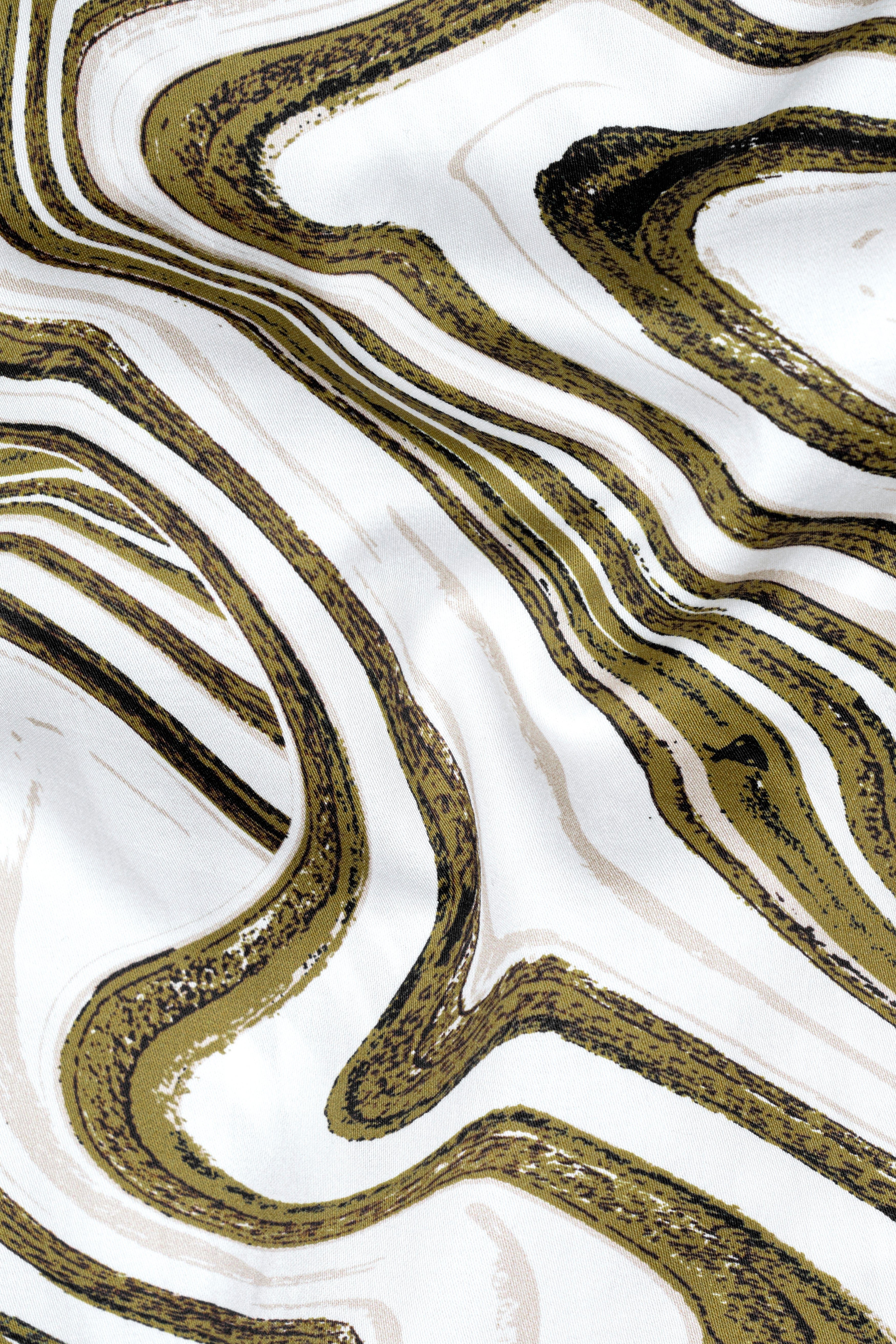 Bright White with Moccasin Green Weave Printed Super Soft Premium Cotton Shirt 12709-38, 12709-H-38, 12709-39, 12709-H-39, 12709-40, 12709-H-40, 12709-42, 12709-H-42, 12709-44, 12709-H-44, 12709-46, 12709-H-46, 12709-48, 12709-H-48, 12709-50, 12709-H-50, 12709-52, 12709-H-52