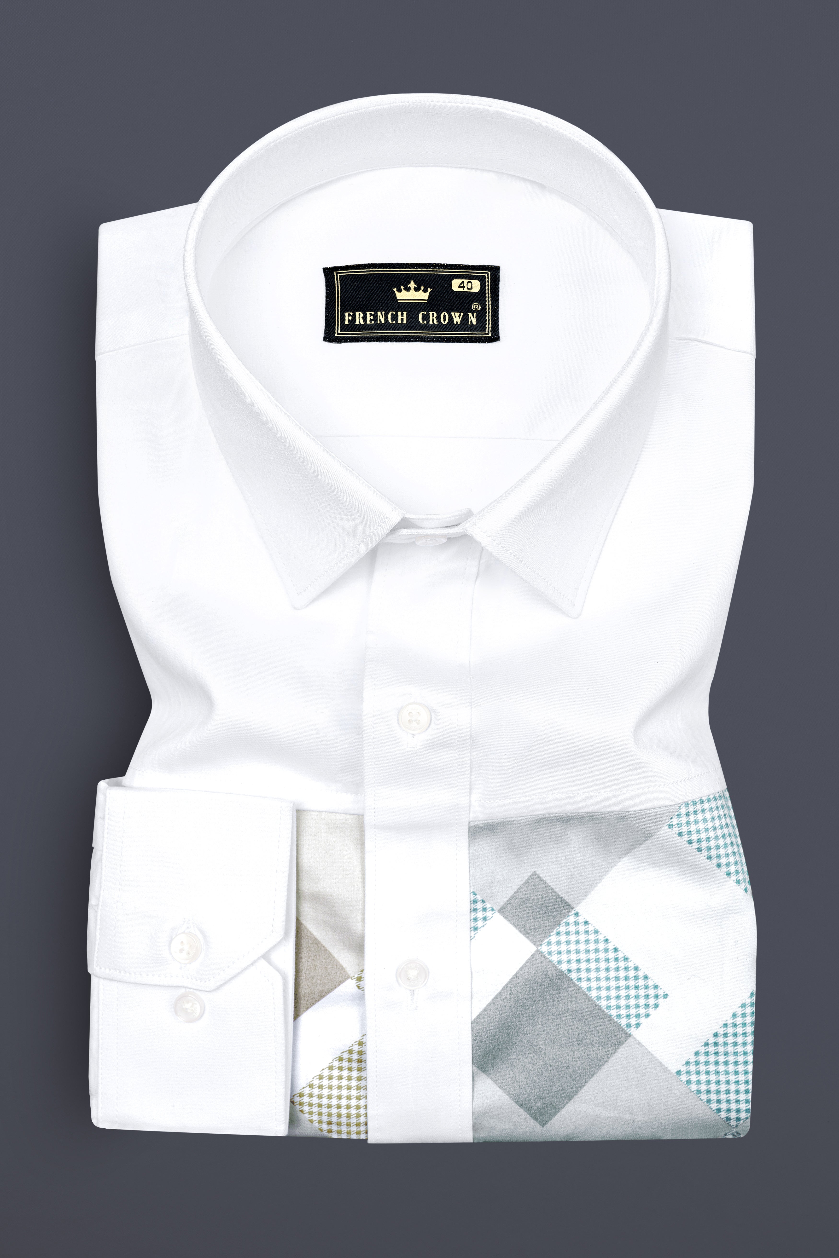Bright White diamond shapes checkered pattern Subtle Sheen Super Soft Premium Cotton Designer Shirt 12713-P520-38, 12713-P520-H-38, 12713-P520-39, 12713-P520-39, 12713-P520-40, 12713-P520-40, 12713-P520-42, 12713-P520-42, 12713-P520-44, 12713-P520-44, 12713-P520-46, 12713-P520-46, 12713-P520-48, 12713-P520-48, 12713-P520-50, 12713-P520-50, 12713-P520-52, 12713-P520-52