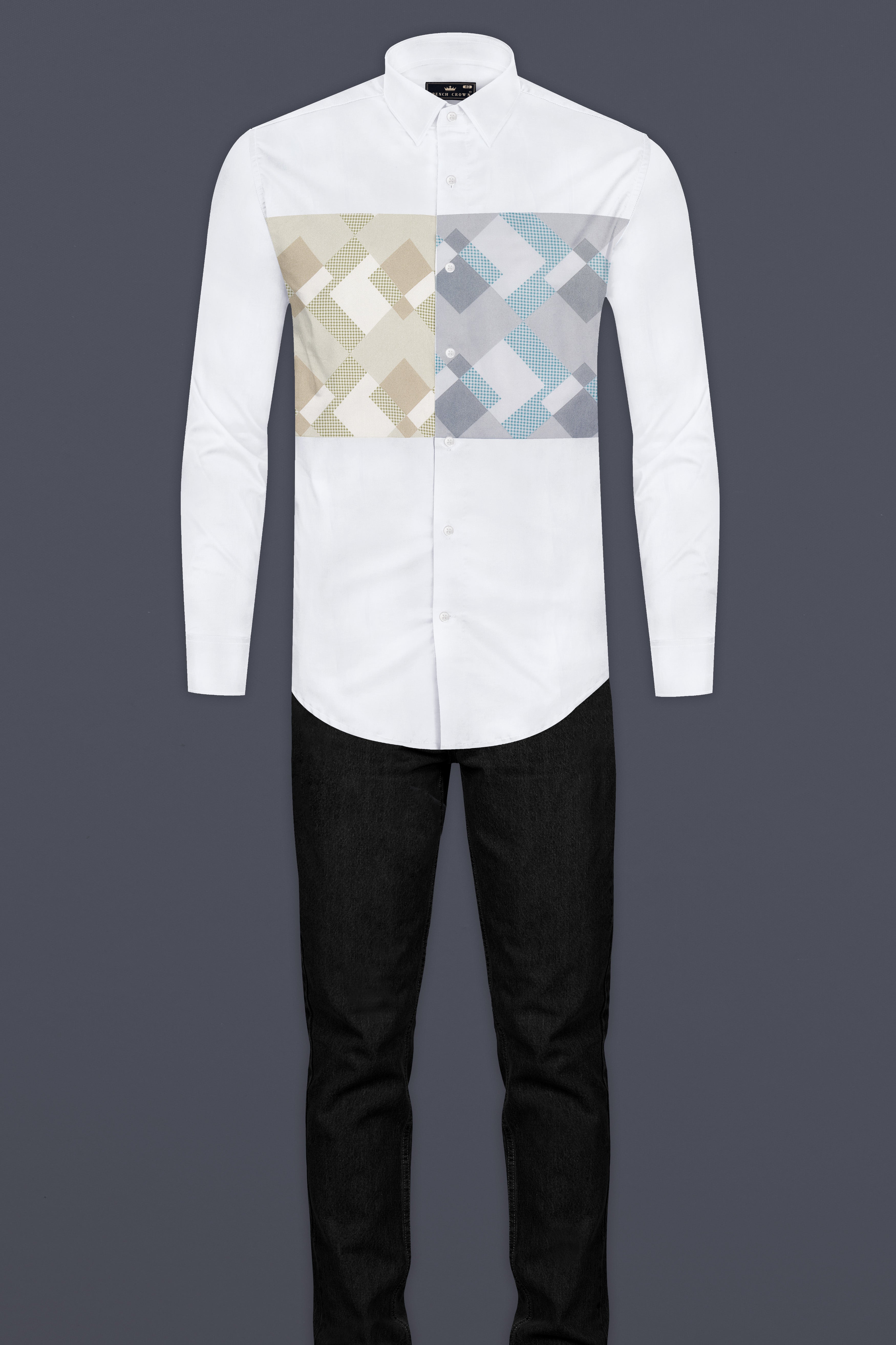 Bright White diamond shapes checkered pattern Subtle Sheen Super Soft Premium Cotton Designer Shirt 12713-P520-38, 12713-P520-H-38, 12713-P520-39, 12713-P520-39, 12713-P520-40, 12713-P520-40, 12713-P520-42, 12713-P520-42, 12713-P520-44, 12713-P520-44, 12713-P520-46, 12713-P520-46, 12713-P520-48, 12713-P520-48, 12713-P520-50, 12713-P520-50, 12713-P520-52, 12713-P520-52