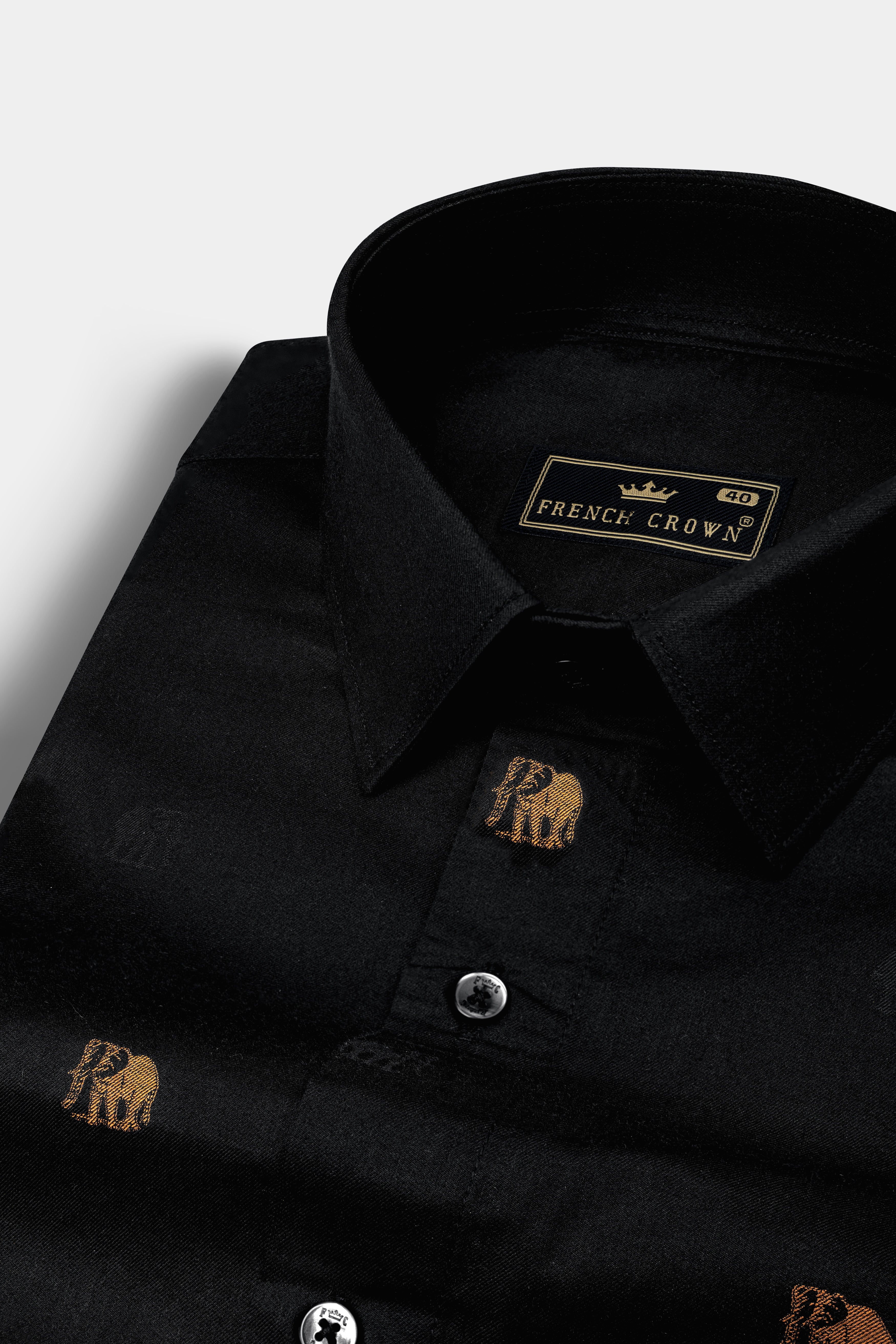 Jade Black Elephant Butta Printed Jacquard Textured Shirt 12724-BLK-38, 12724-BLK-H-38, 12724-BLK-39, 12724-BLK-39, 12724-BLK-40, 12724-BLK-40, 12724-BLK-42, 12724-BLK-42, 12724-BLK-44, 12724-BLK-44, 12724-BLK-46, 12724-BLK-46, 12724-BLK-48, 12724-BLK-48, 12724-BLK-50, 12724-BLK-50, 12724-BLK-52, 12724-BLK-52