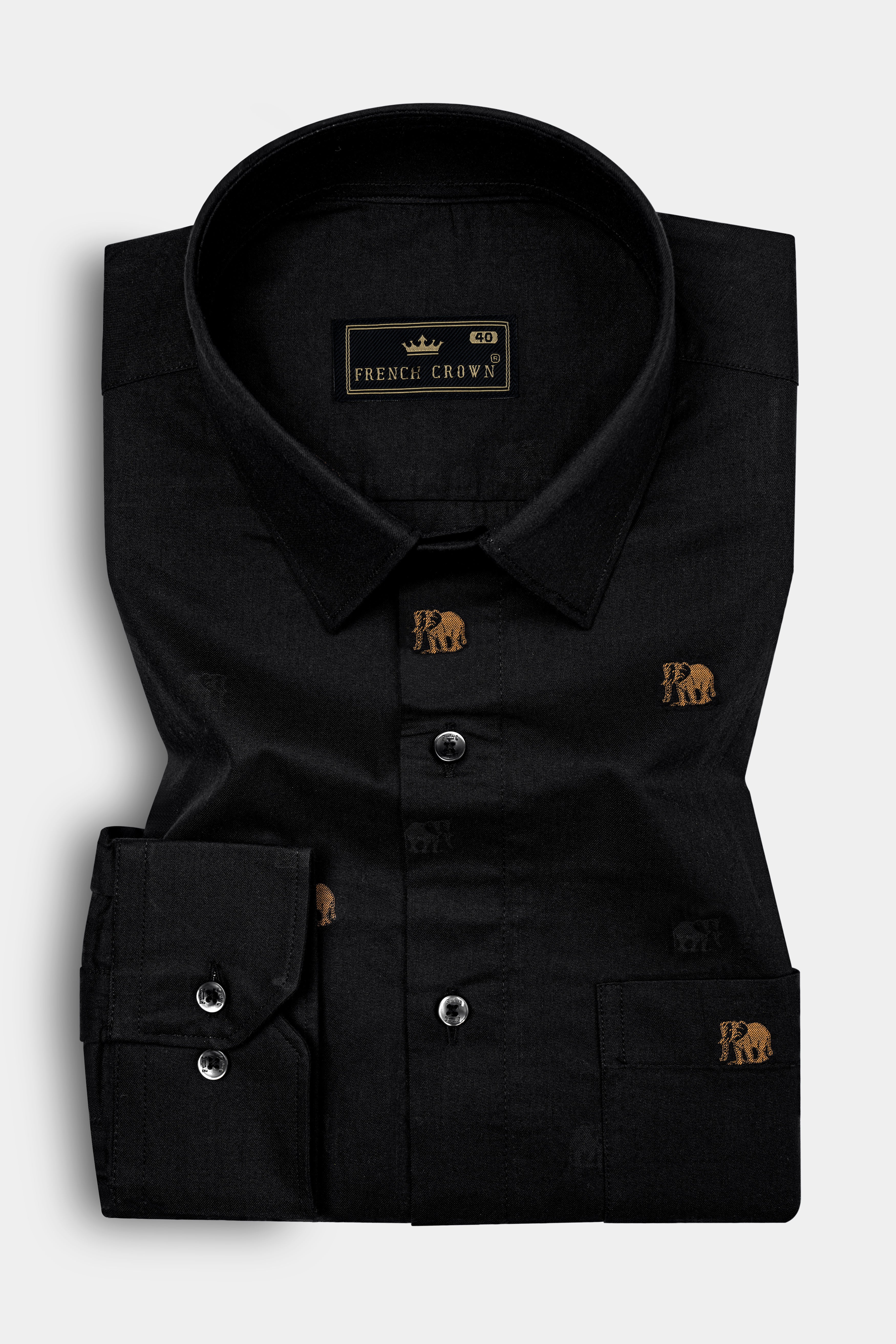 Jade Black Elephant Butta Printed Jacquard Textured Shirt 12724-BLK-38, 12724-BLK-H-38, 12724-BLK-39, 12724-BLK-39, 12724-BLK-40, 12724-BLK-40, 12724-BLK-42, 12724-BLK-42, 12724-BLK-44, 12724-BLK-44, 12724-BLK-46, 12724-BLK-46, 12724-BLK-48, 12724-BLK-48, 12724-BLK-50, 12724-BLK-50, 12724-BLK-52, 12724-BLK-52