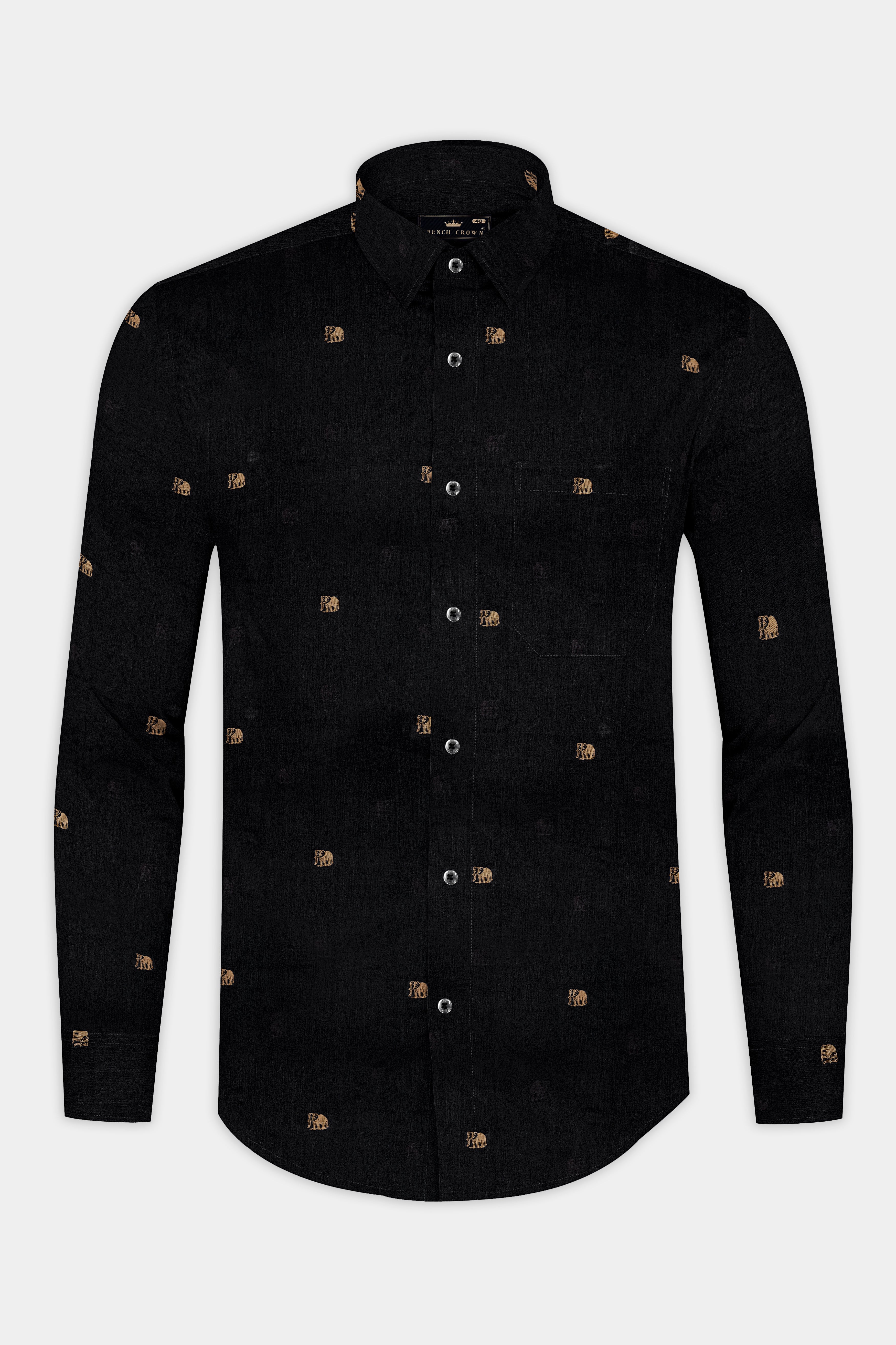 Jade Black Elephant Butta Printed Jacquard Textured Shirt 12724-BLK-38, 12724-BLK-H-38, 12724-BLK-39, 12724-BLK-39, 12724-BLK-40, 12724-BLK-40, 12724-BLK-42, 12724-BLK-42, 12724-BLK-44, 12724-BLK-44, 12724-BLK-46, 12724-BLK-46, 12724-BLK-48, 12724-BLK-48, 12724-BLK-50, 12724-BLK-50, 12724-BLK-52, 12724-BLK-52