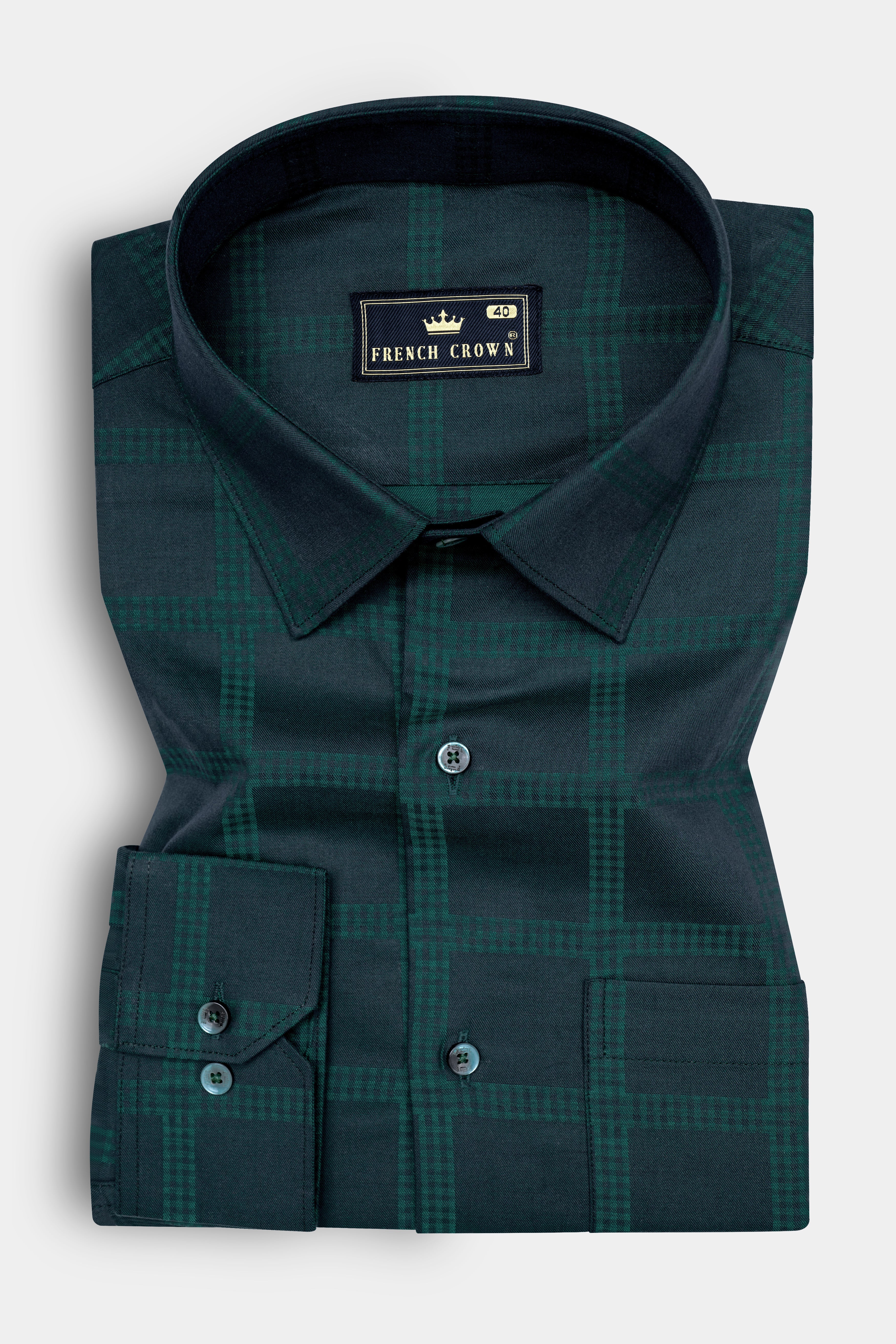 Daintree Green Windowpane Jacquard Textured Premium Giza Cotton Shirt 12734-GR-38, 12734-GR-H-38, 12734-GR-39, 12734-GR-39, 12734-GR-40, 12734-GR-40, 12734-GR-42, 12734-GR-42, 12734-GR-44, 12734-GR-44, 12734-GR-46, 12734-GR-46, 12734-GR-48, 12734-GR-48, 12734-GR-50, 12734-GR-50, 12734-GR-52, 12734-GR-52