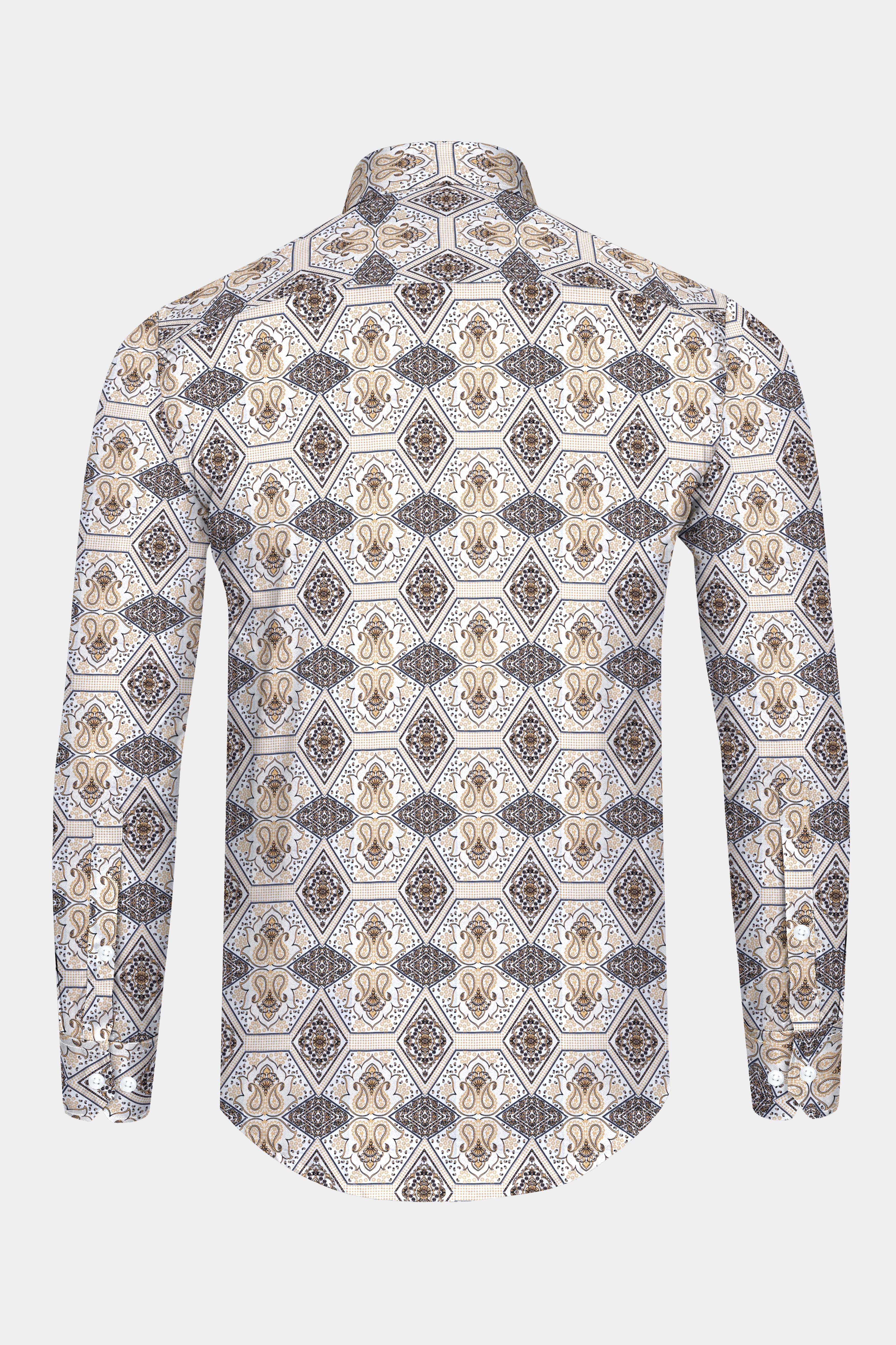 Ceramic White with Raffia Cream Printed Super Soft Premium Cotton Shirt 12735-38, 12735-H-38, 12735-39, 12735-39, 12735-40, 12735-40, 12735-42, 12735-42, 12735-44, 12735-44, 12735-46, 12735-46, 12735-48, 12735-48, 12735-50, 12735-50, 12735-52, 12735-52