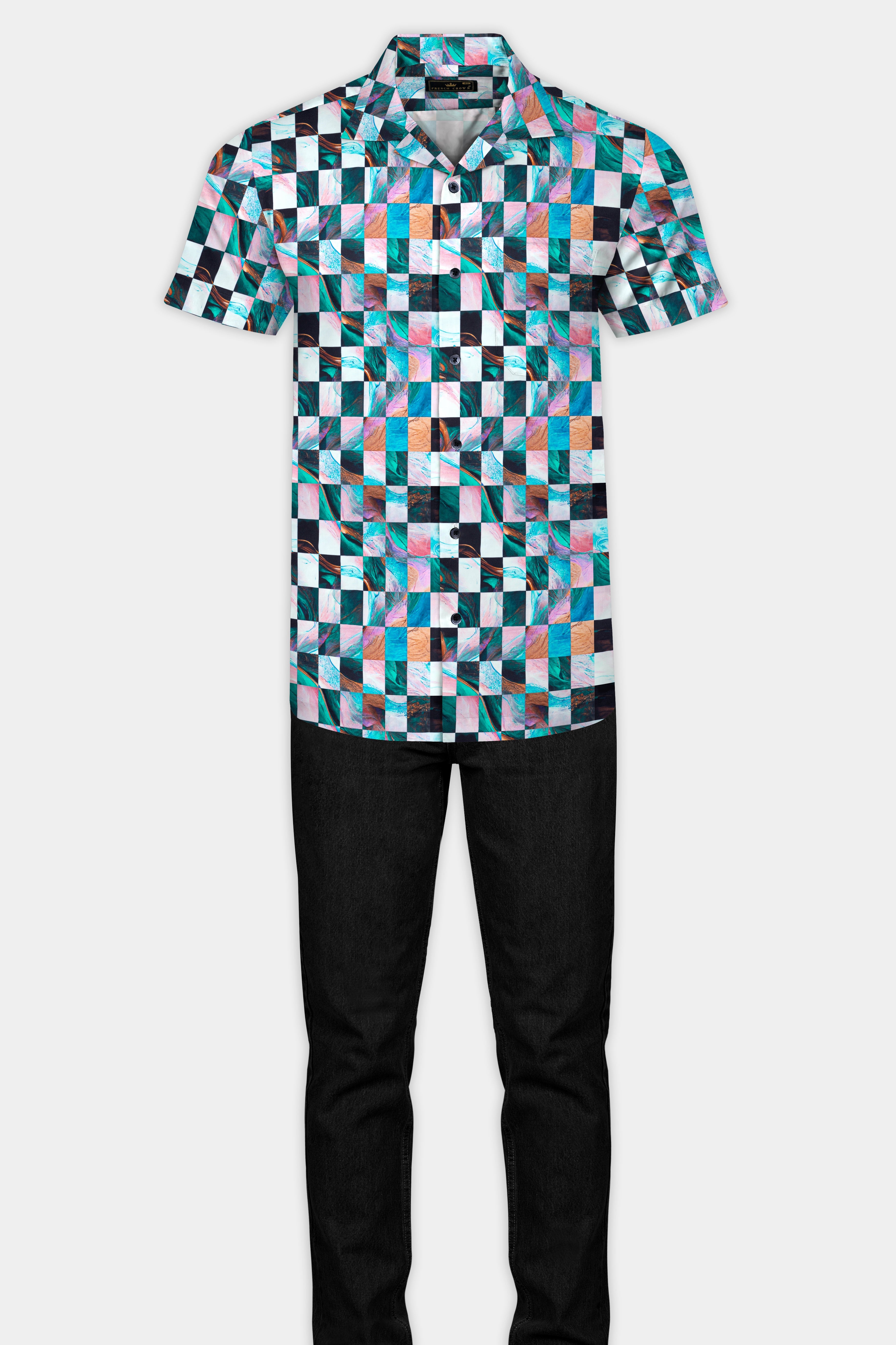 Ocean Blue Multicolour Plaid Super Soft Premium Cotton Shirt