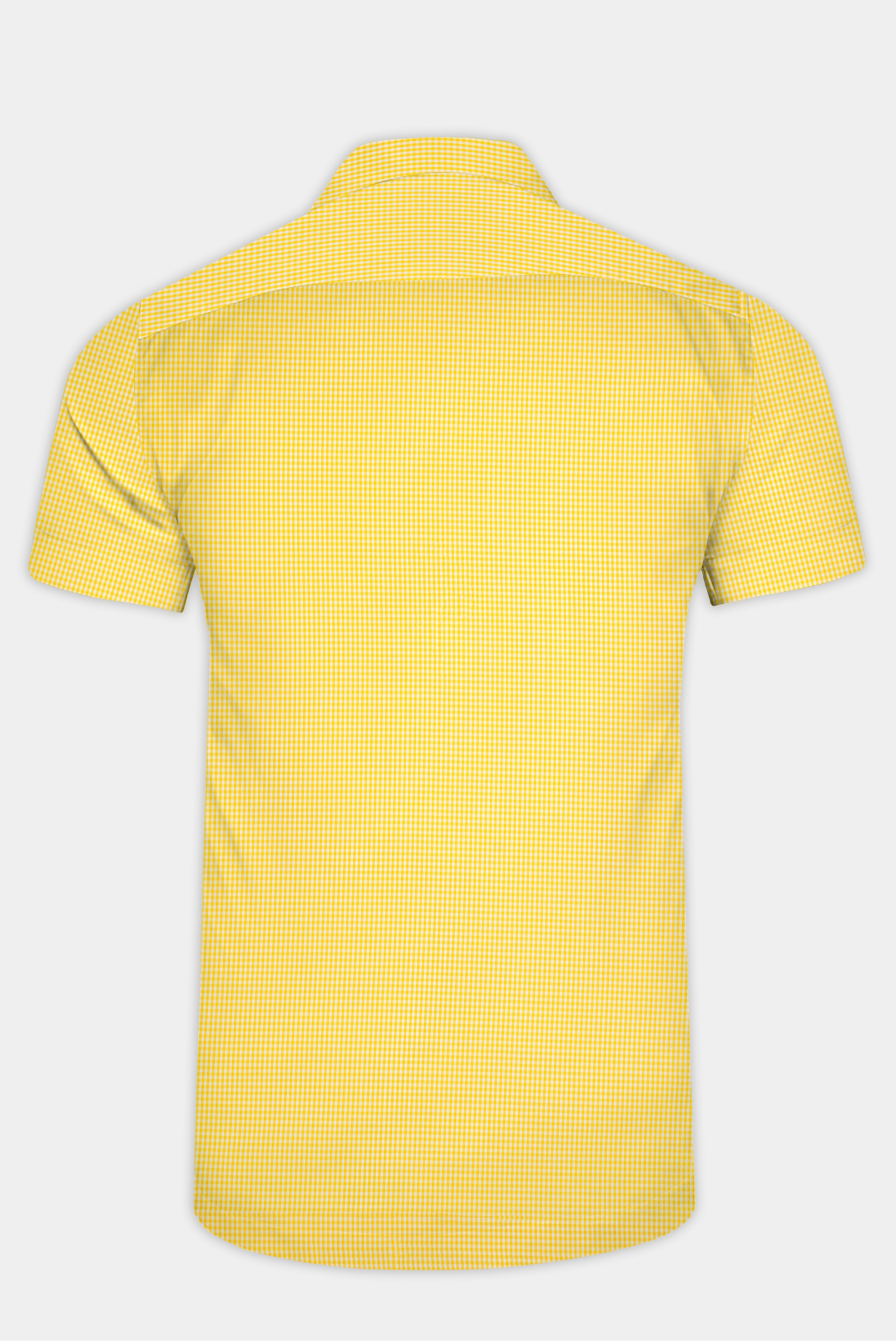 Jasmine Yellow Mini Checkered Twill Cotton Shirt