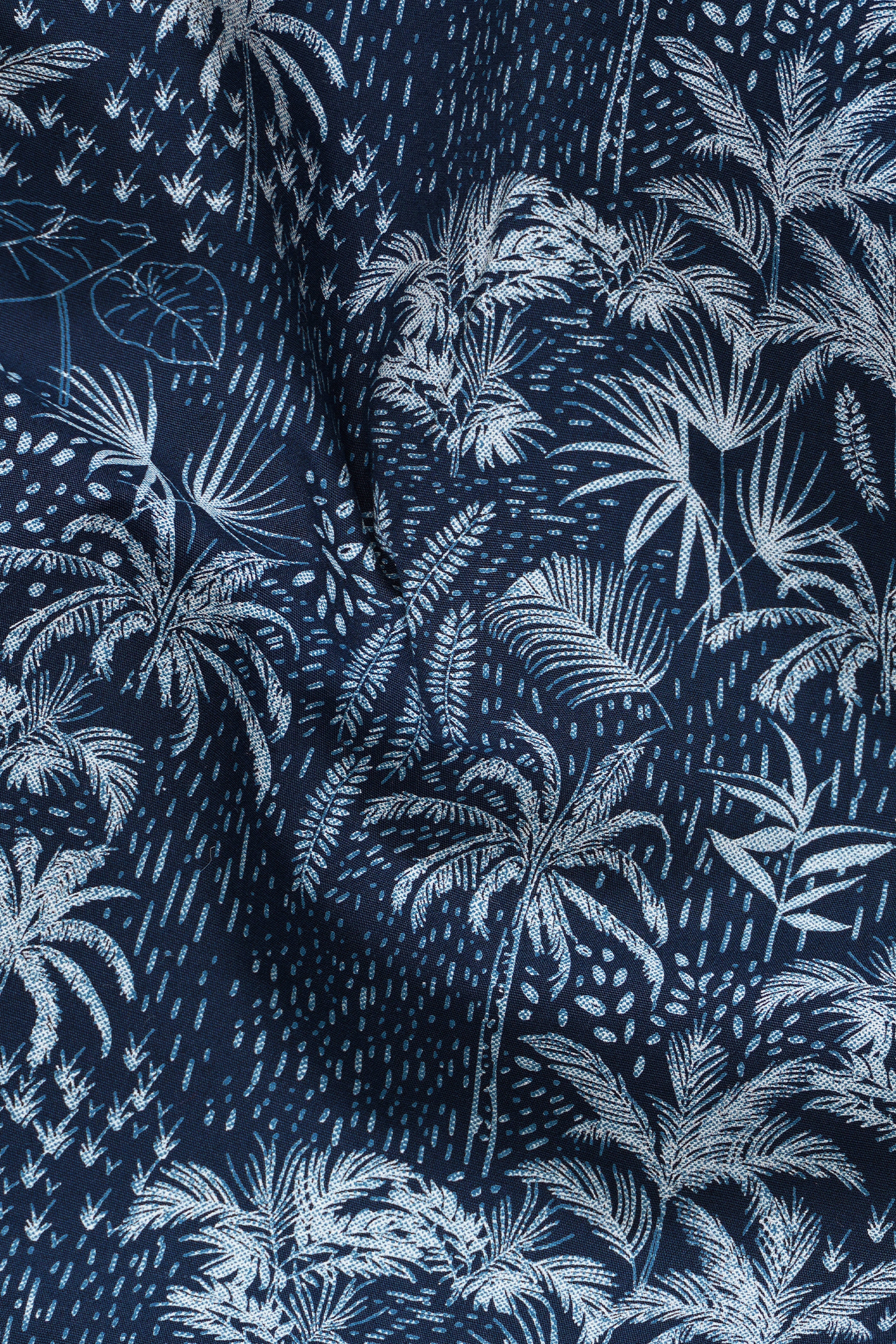 Rhino Blue Coconut Tree Printed Poplin Giza Cotton Shirt 12747-38, 12747-H-38, 12747-39, 12747-39, 12747-40, 12747-40, 12747-42, 12747-42, 12747-44, 12747-44, 12747-46, 12747-46, 12747-48, 12747-48, 12747-50, 12747-50, 12747-52, 12747-52