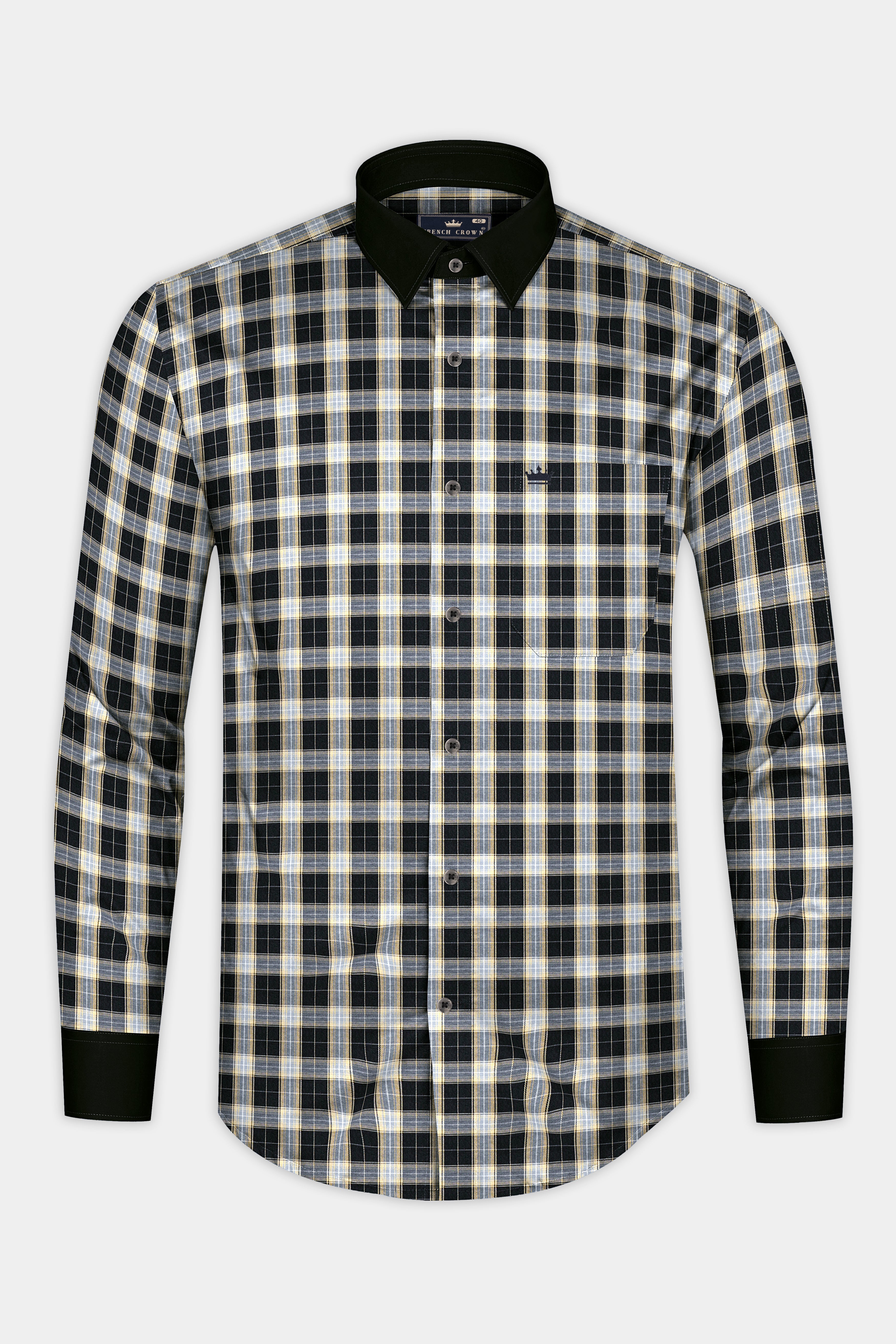 Jade Black with Raven Gray Plaid Twill Cotton Shirt 12749-BCC-BLK-38, 12749-BCC-BLK-H-38, 12749-BCC-BLK-39, 12749-BCC-BLK-39, 12749-BCC-BLK-40, 12749-BCC-BLK-40, 12749-BCC-BLK-42, 12749-BCC-BLK-42, 12749-BCC-BLK-44, 12749-BCC-BLK-44, 12749-BCC-BLK-46, 12749-BCC-BLK-46, 12749-BCC-BLK-48, 12749-BCC-BLK-48, 12749-BCC-BLK-50, 12749-BCC-BLK-50, 12749-BCC-BLK-52, 12749-BCC-BLK-52