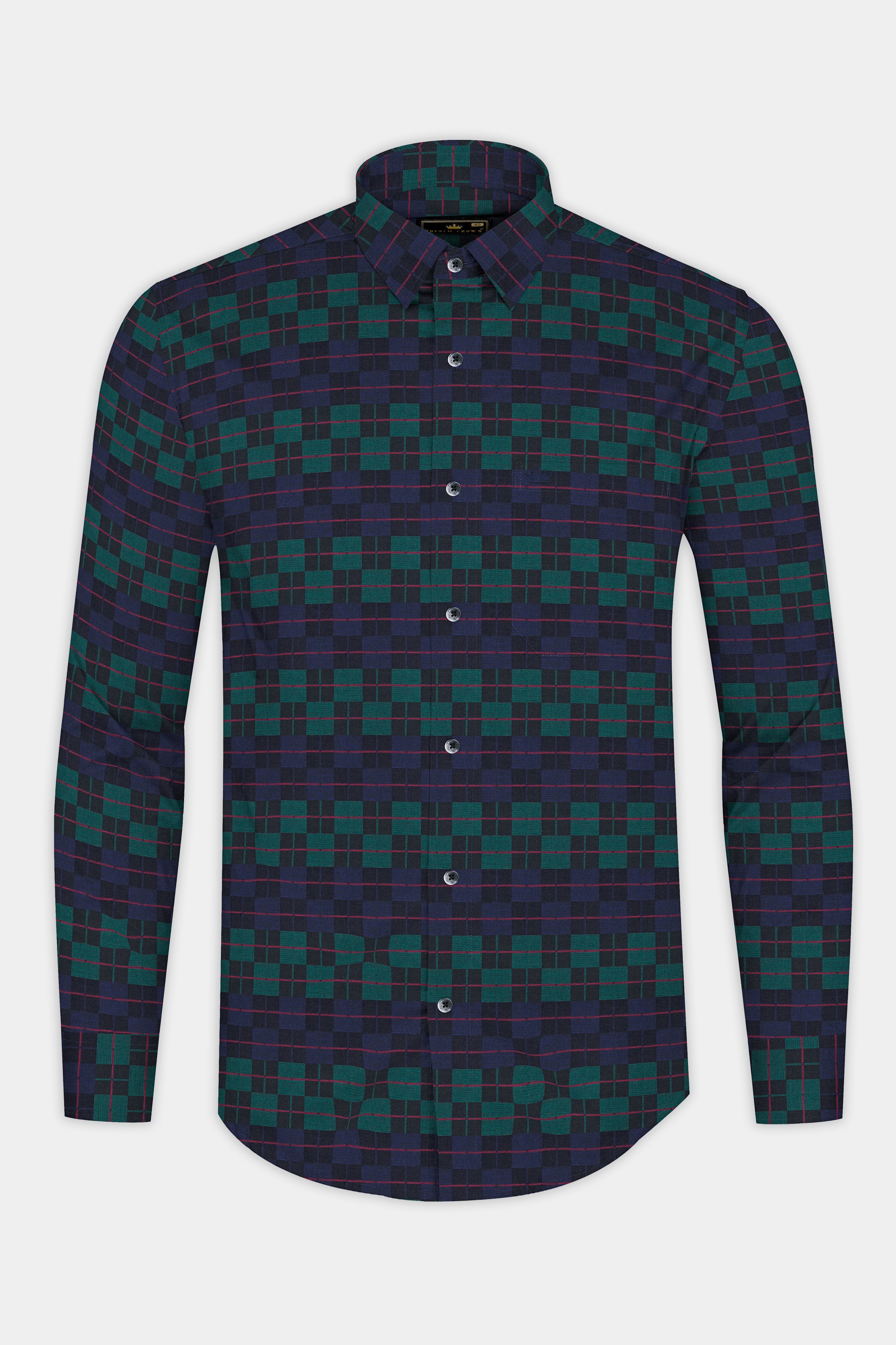 Ebony Blue and Plantation Green Plaid Jacquard Textured Premium Cotton Shirt 12754-BLK-38, 12754-BLK-H-38, 12754-BLK-39, 12754-BLK-39, 12754-BLK-40, 12754-BLK-40, 12754-BLK-42, 12754-BLK-42, 12754-BLK-44, 12754-BLK-44, 12754-BLK-46, 12754-BLK-46, 12754-BLK-48, 12754-BLK-48, 12754-BLK-50, 12754-BLK-50, 12754-BLK-52, 12754-BLK-52