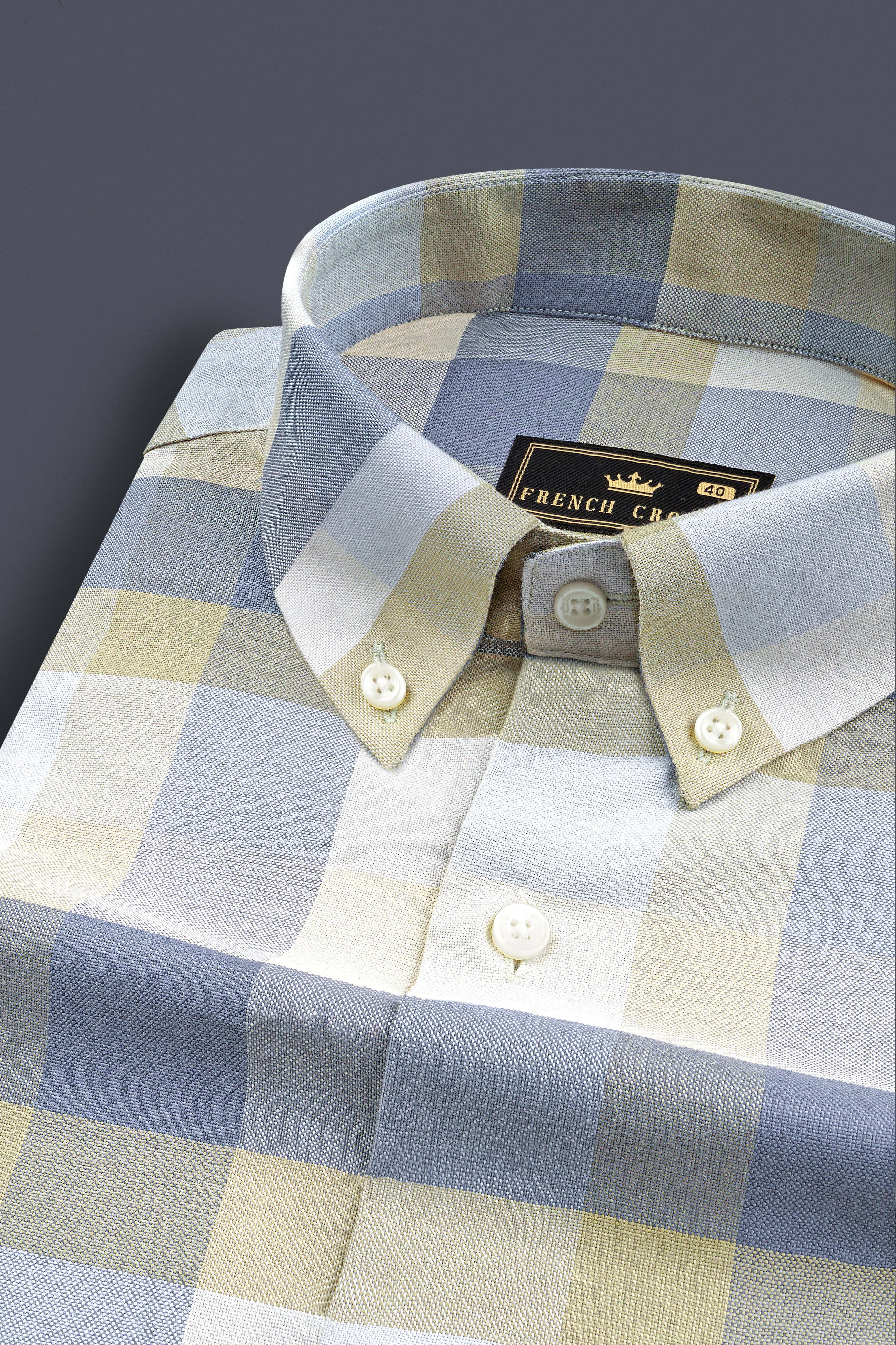 Wild Blue with Maize Cream Plaid Royal Oxford Shirt 12756-BD-38, 12756-BD-H-38, 12756-BD-39, 12756-BD-39, 12756-BD-40, 12756-BD-40, 12756-BD-42, 12756-BD-42, 12756-BD-44, 12756-BD-44, 12756-BD-46, 12756-BD-46, 12756-BD-48, 12756-BD-48, 12756-BD-50, 12756-BD-50, 12756-BD-52, 12756-BD-52