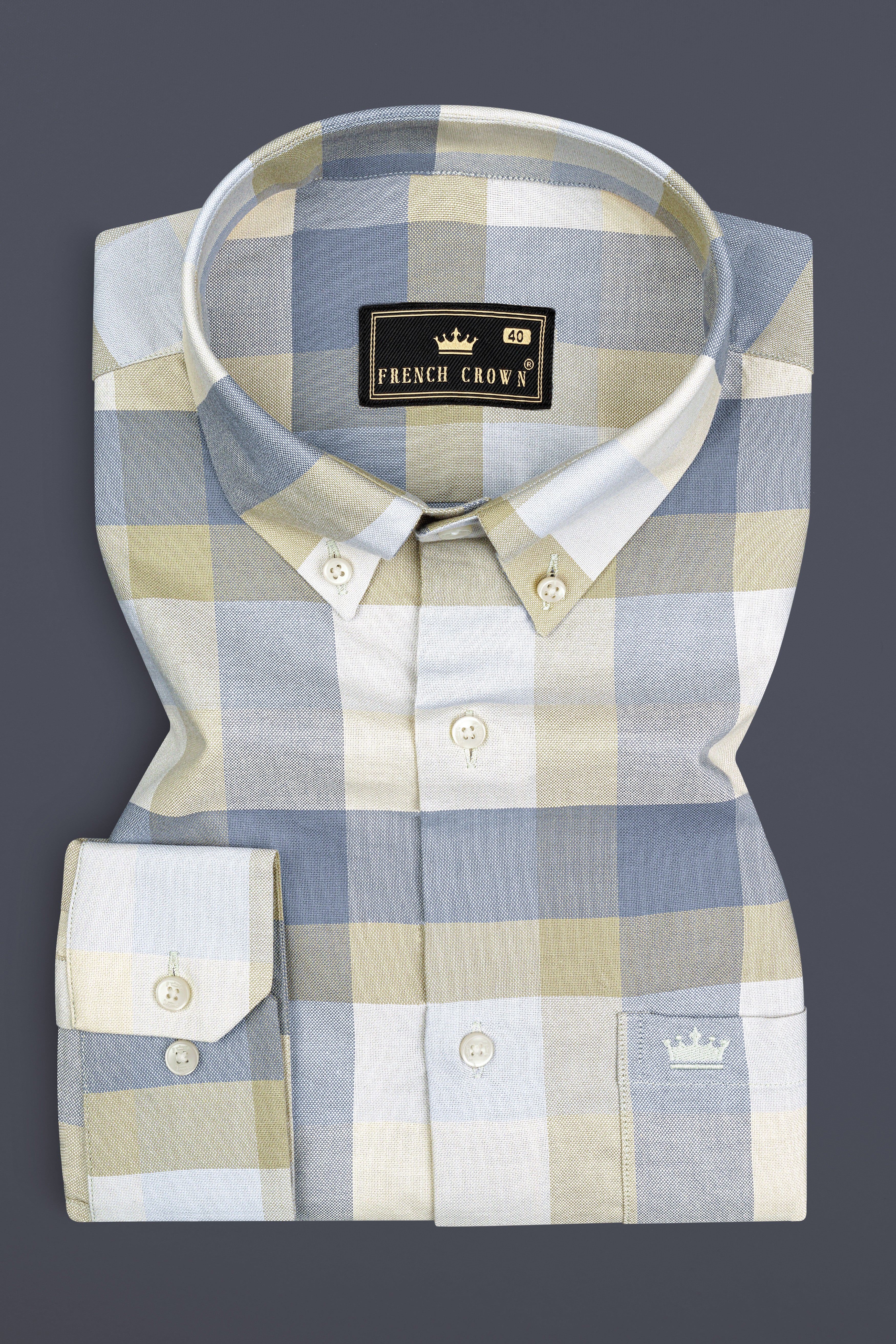Wild Blue with Maize Cream Plaid Royal Oxford Shirt 12756-BD-38, 12756-BD-H-38, 12756-BD-39, 12756-BD-39, 12756-BD-40, 12756-BD-40, 12756-BD-42, 12756-BD-42, 12756-BD-44, 12756-BD-44, 12756-BD-46, 12756-BD-46, 12756-BD-48, 12756-BD-48, 12756-BD-50, 12756-BD-50, 12756-BD-52, 12756-BD-52