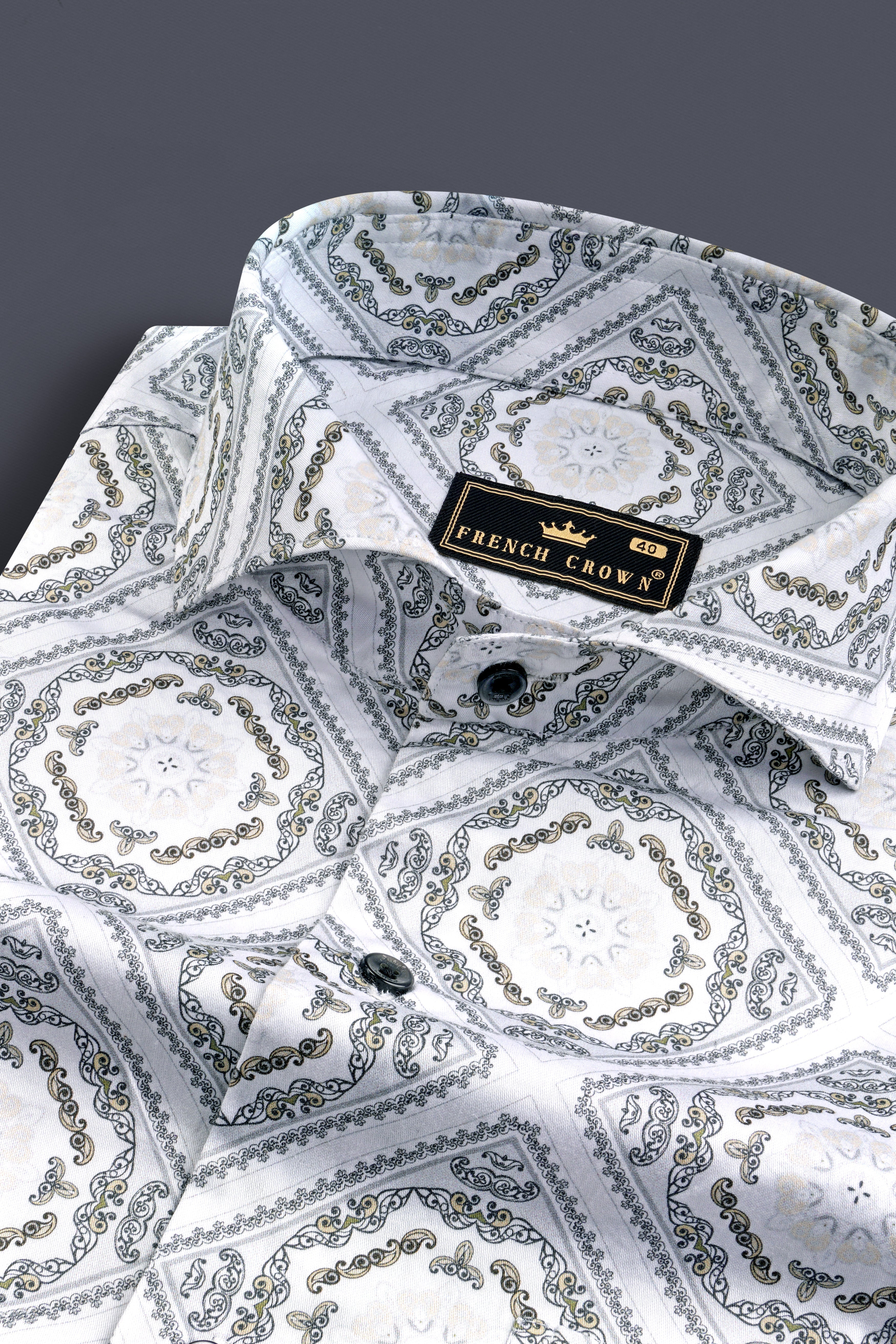 Bright White With Almond Cream Hexagon Printed Super Soft Premium Cotton Shirt 12757-CA-BLK-38, 12757-CA-BLK-H-38, 12757-CA-BLK-39, 12757-CA-BLK-39, 12757-CA-BLK-40, 12757-CA-BLK-40, 12757-CA-BLK-42, 12757-CA-BLK-42, 12757-CA-BLK-44, 12757-CA-BLK-44, 12757-CA-BLK-46, 12757-CA-BLK-46, 12757-CA-BLK-48, 12757-CA-BLK-48, 12757-CA-BLK-50, 12757-CA-BLK-50, 12757-CA-BLK-52, 12757-CA-BLK-52