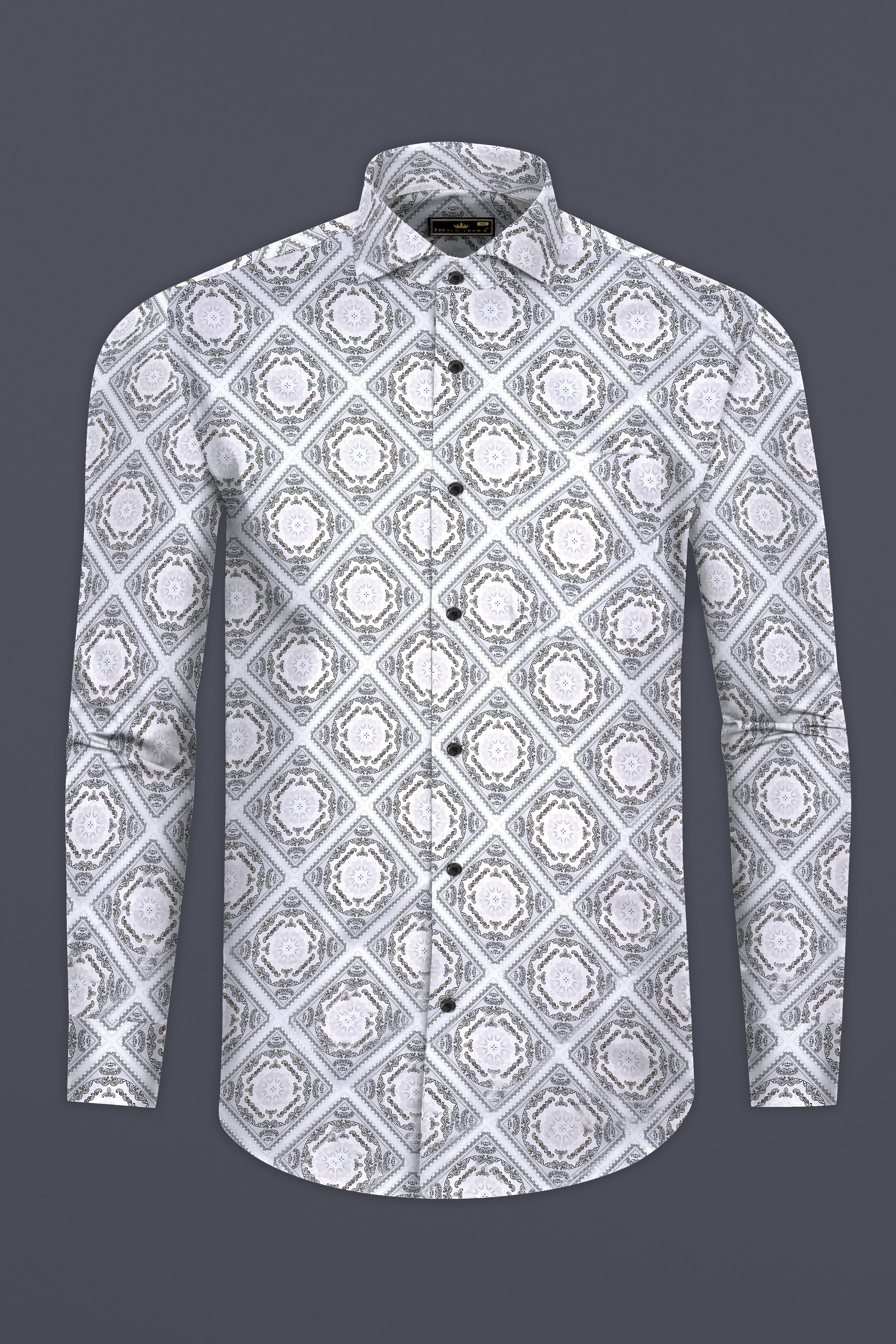 Bright White With Almond Cream Hexagon Printed Super Soft Premium Cotton Shirt 12757-CA-BLK-38, 12757-CA-BLK-H-38, 12757-CA-BLK-39, 12757-CA-BLK-39, 12757-CA-BLK-40, 12757-CA-BLK-40, 12757-CA-BLK-42, 12757-CA-BLK-42, 12757-CA-BLK-44, 12757-CA-BLK-44, 12757-CA-BLK-46, 12757-CA-BLK-46, 12757-CA-BLK-48, 12757-CA-BLK-48, 12757-CA-BLK-50, 12757-CA-BLK-50, 12757-CA-BLK-52, 12757-CA-BLK-52