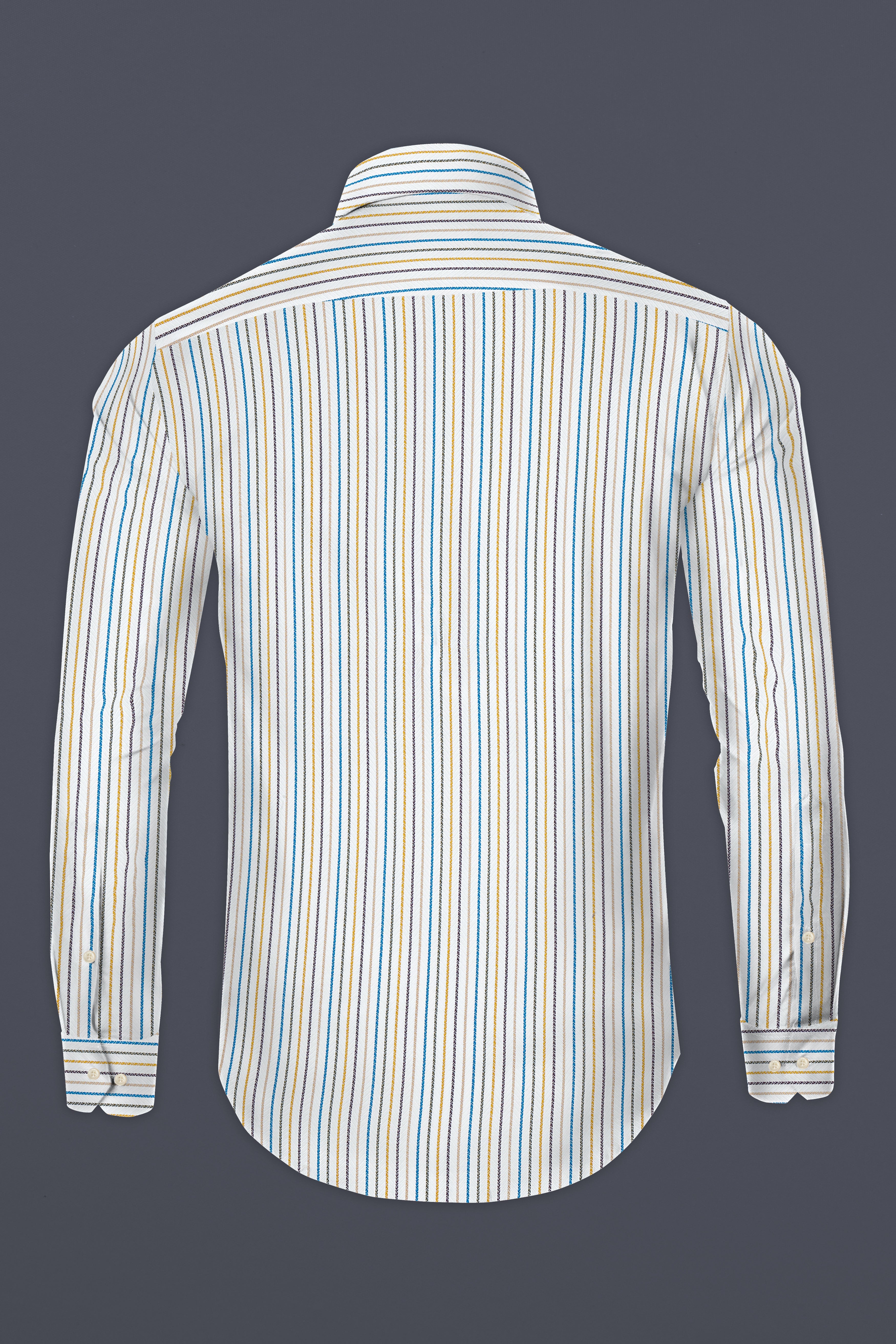Bright White Multicolour Striped Herringbone Soft Cotton Shirt 12762-38, 12762-H-38, 12762-39, 12762-H-39, 12762-40, 12762-H-40, 12762-42, 12762-H-42, 12762-44, 12762-H-44, 12762-46, 12762-H-46, 12762-48, 12762-H-48, 12762-50, 12762-H-50, 12762-52, 12762-H-52