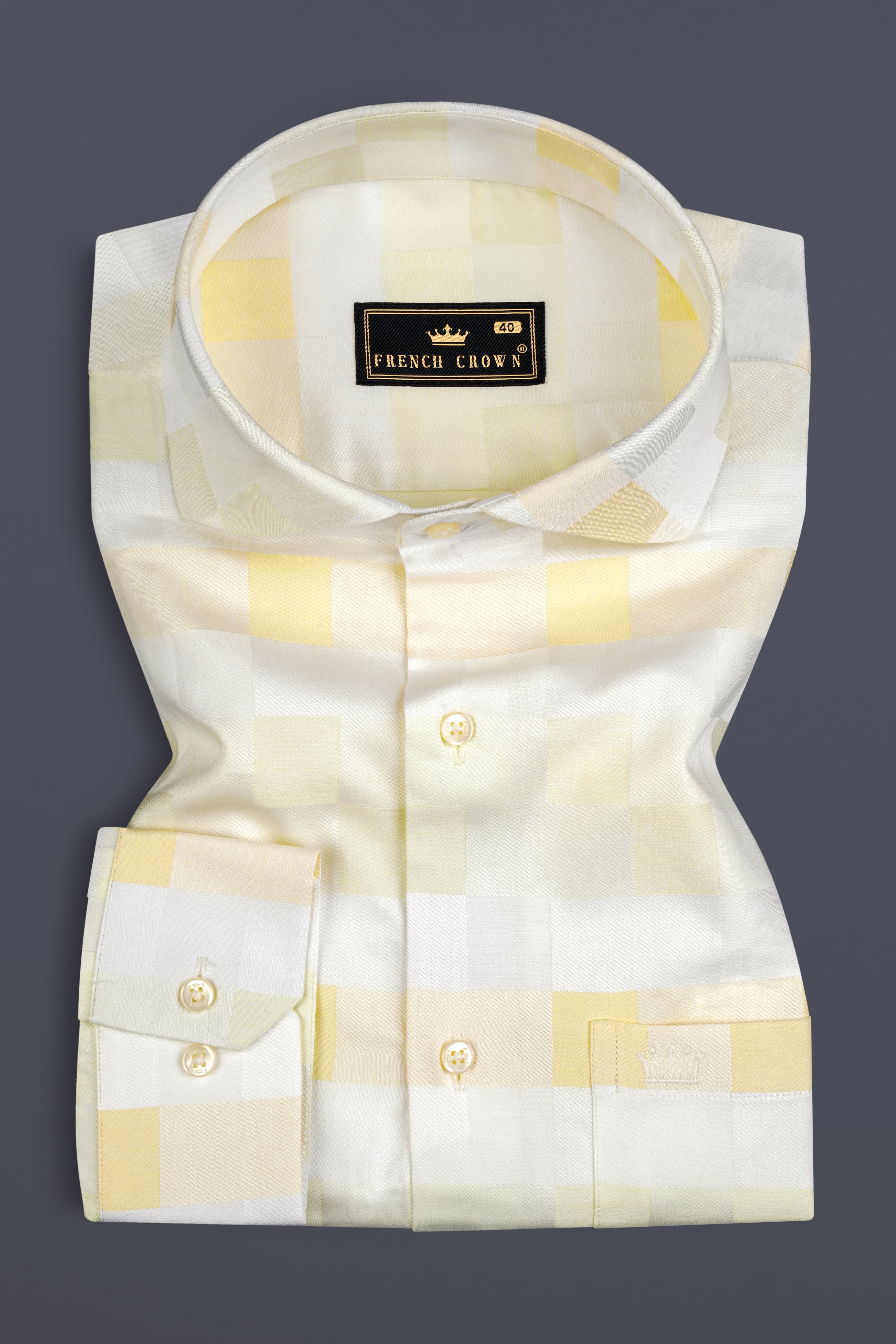 Eggshell Cream with Primrose Yellow Jacquard Textured Premium Cotton Shirt 12780-CA-38, 12780-CA-H-38, 12780-CA-39, 12780-CA-H-39, 12780-CA-40, 12780-CA-H-40, 12780-CA-42, 12780-CA-H-42, 12780-CA-44, 12780-CA-H-44, 12780-CA-46, 12780-CA-H-46, 12780-CA-48, 12780-CA-H-48, 12780-CA-50, 12780-CA-H-50, 12780-CA-52, 12780-CA-H-52