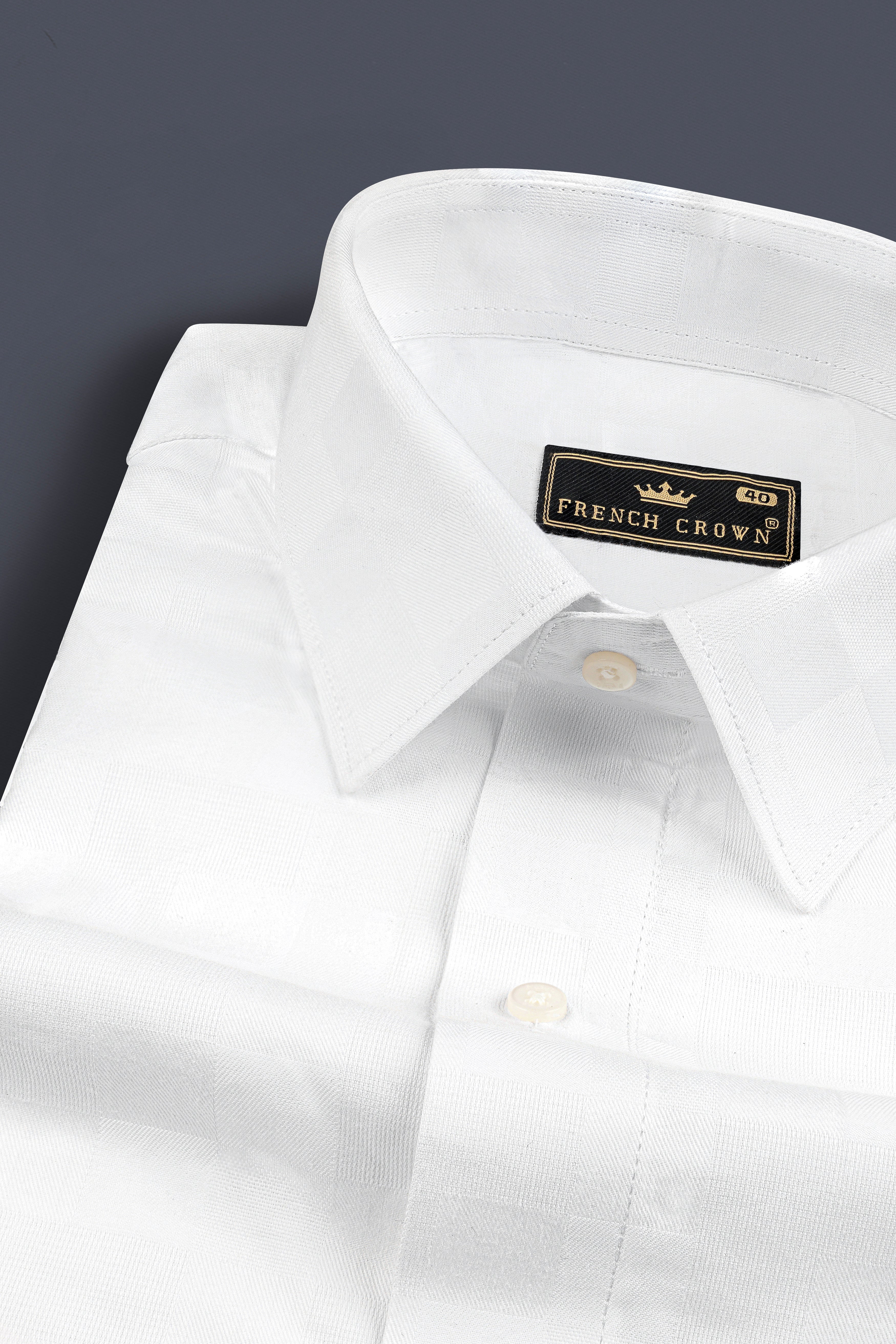 Bright White Jacquard Textured Premium Cotton Shirt 12783-38, 12783-H-38, 12783-39, 12783-H-39, 12783-40, 12783-H-40, 12783-42, 12783-H-42, 12783-44, 12783-H-44, 12783-46, 12783-H-46, 12783-48, 12783-H-48, 12783-50, 12783-H-50, 12783-52, 12783-H-52