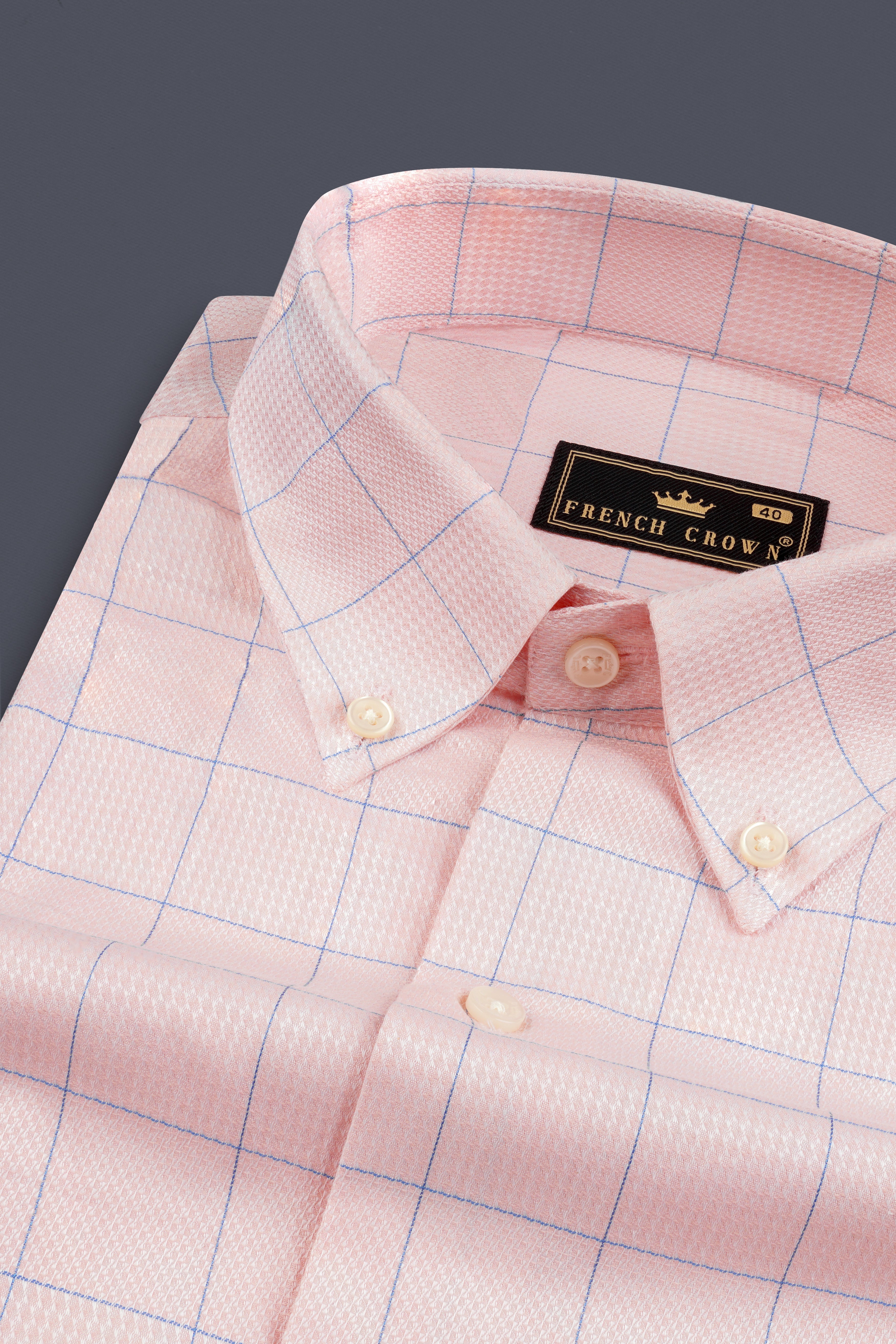 Oyster Pink Windowpane Dobby Textured Premium Cotton Shirt 12785-BD-38, 12785-BD-H-38, 12785-BD-39, 12785-BD-H-39, 12785-BD-40, 12785-BD-H-40, 12785-BD-42, 12785-BD-H-42, 12785-BD-44, 12785-BD-H-44, 12785-BD-46, 12785-BD-H-46, 12785-BD-48, 12785-BD-H-48, 12785-BD-50, 12785-BD-H-50, 12785-BD-52, 12785-BD-H-52