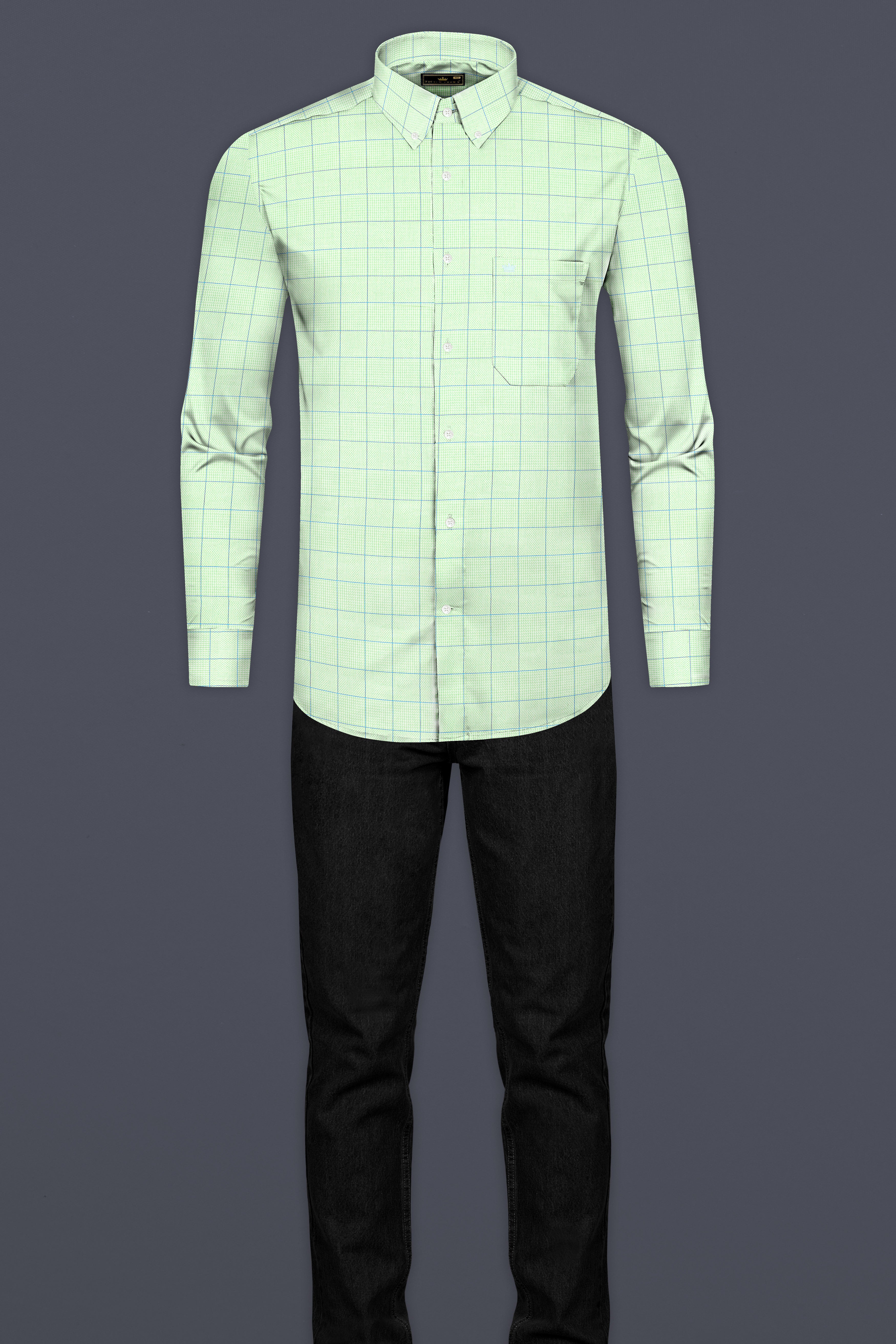 Beryl Green Windowpane Dobby Shirt 12790-BD-38, 12790-BD-H-38, 12790-BD-39, 12790-BD-H-39, 12790-BD-40, 12790-BD-H-40, 12790-BD-42, 12790-BD-H-42, 12790-BD-44, 12790-BD-H-44, 12790-BD-46, 12790-BD-H-46, 12790-BD-48, 12790-BD-H-48, 12790-BD-50, 12790-BD-H-50, 12790-BD-52, 12790-BD-H-52