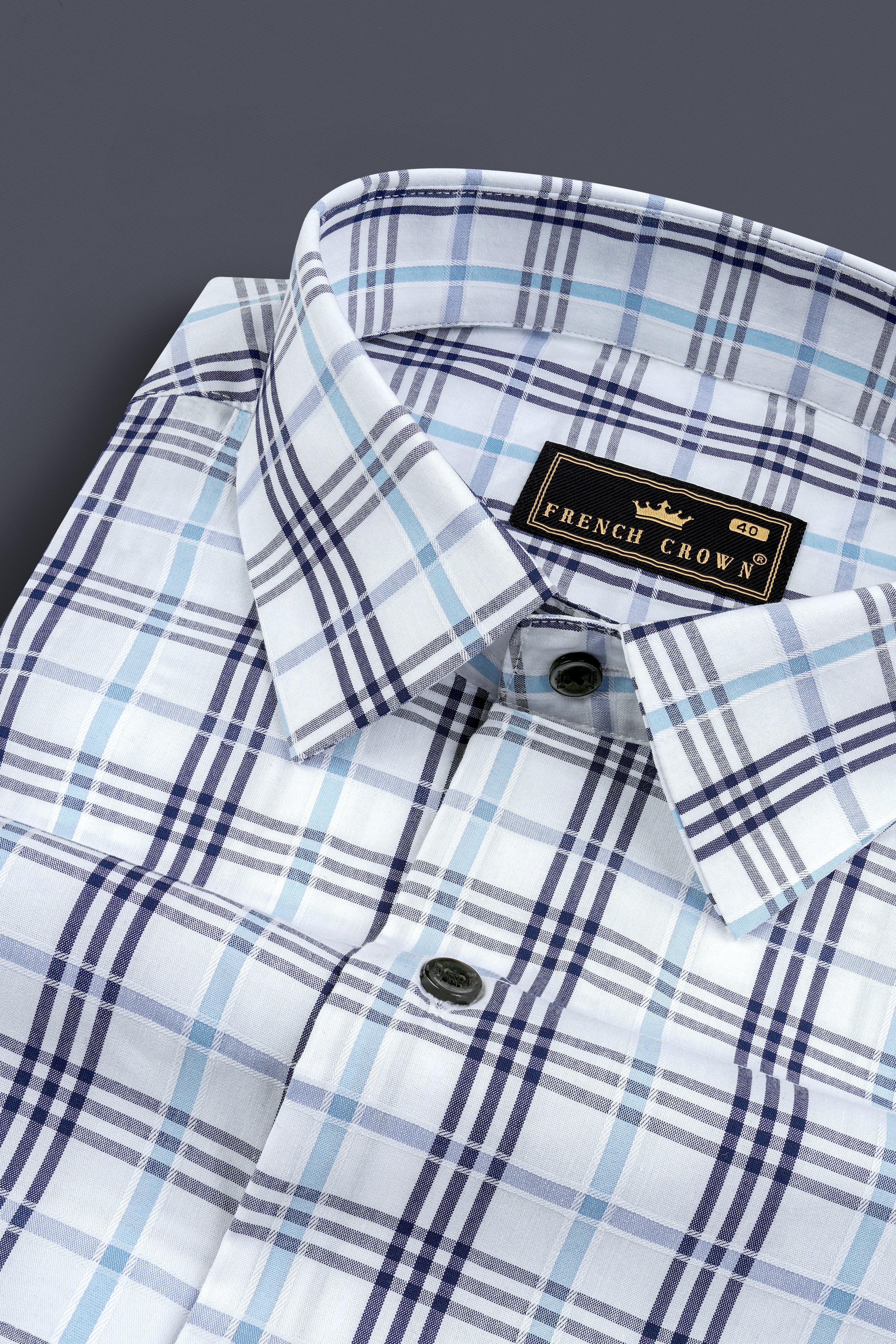 Bright White And Zodiac Blue Windowpane Dobby Shirt 12794-BLK-38, 12794-BLK-H-38, 12794-BLK-39, 12794-BLK-H-39, 12794-BLK-40, 12794-BLK-H-40, 12794-BLK-42, 12794-BLK-H-42, 12794-BLK-44, 12794-BLK-H-44, 12794-BLK-46, 12794-BLK-H-46, 12794-BLK-48, 12794-BLK-H-48, 12794-BLK-50, 12794-BLK-H-50, 12794-BLK-52, 12794-BLK-H-52