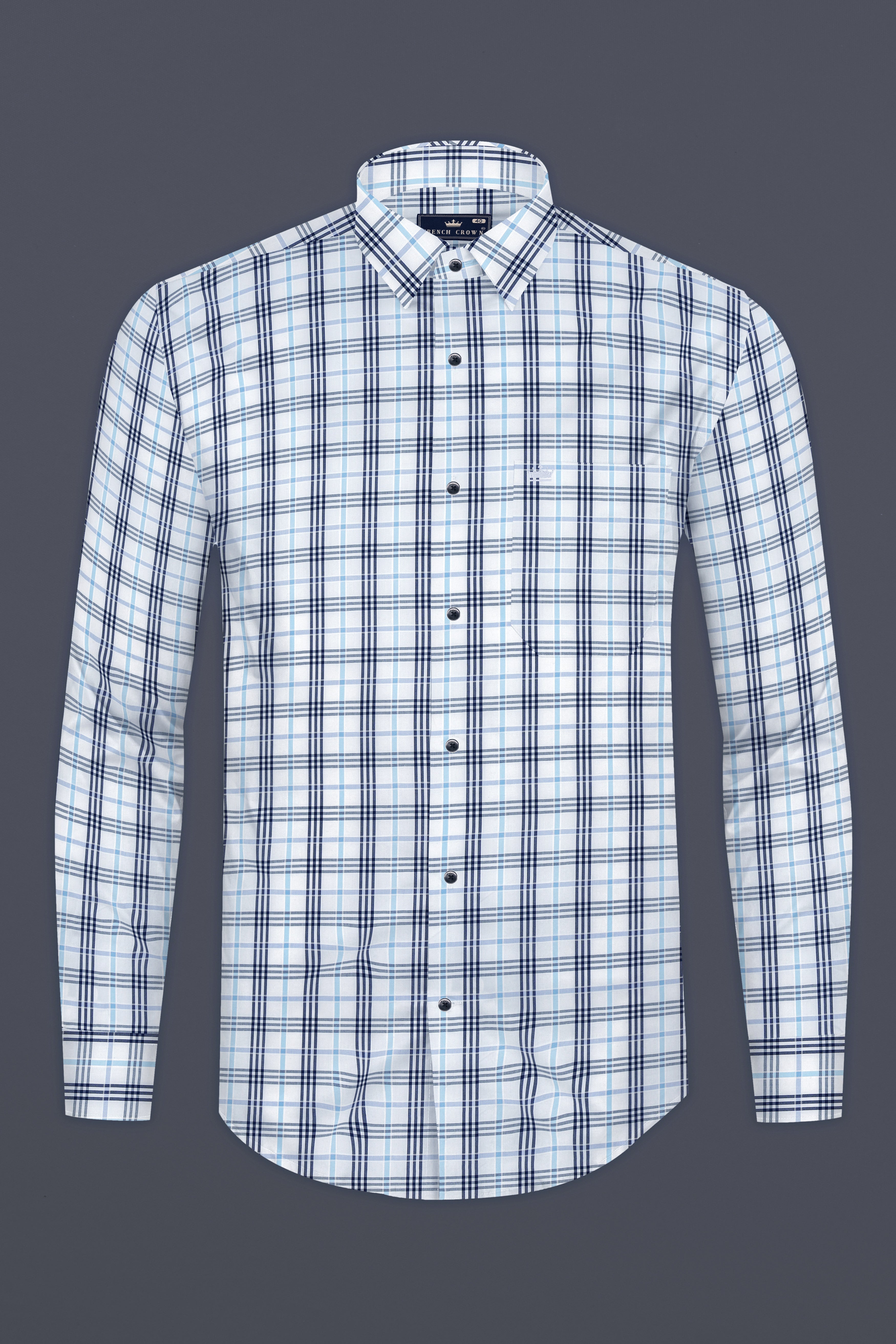 Bright White And Zodiac Blue Windowpane Dobby Shirt 12794-BLK-38, 12794-BLK-H-38, 12794-BLK-39, 12794-BLK-H-39, 12794-BLK-40, 12794-BLK-H-40, 12794-BLK-42, 12794-BLK-H-42, 12794-BLK-44, 12794-BLK-H-44, 12794-BLK-46, 12794-BLK-H-46, 12794-BLK-48, 12794-BLK-H-48, 12794-BLK-50, 12794-BLK-H-50, 12794-BLK-52, 12794-BLK-H-52