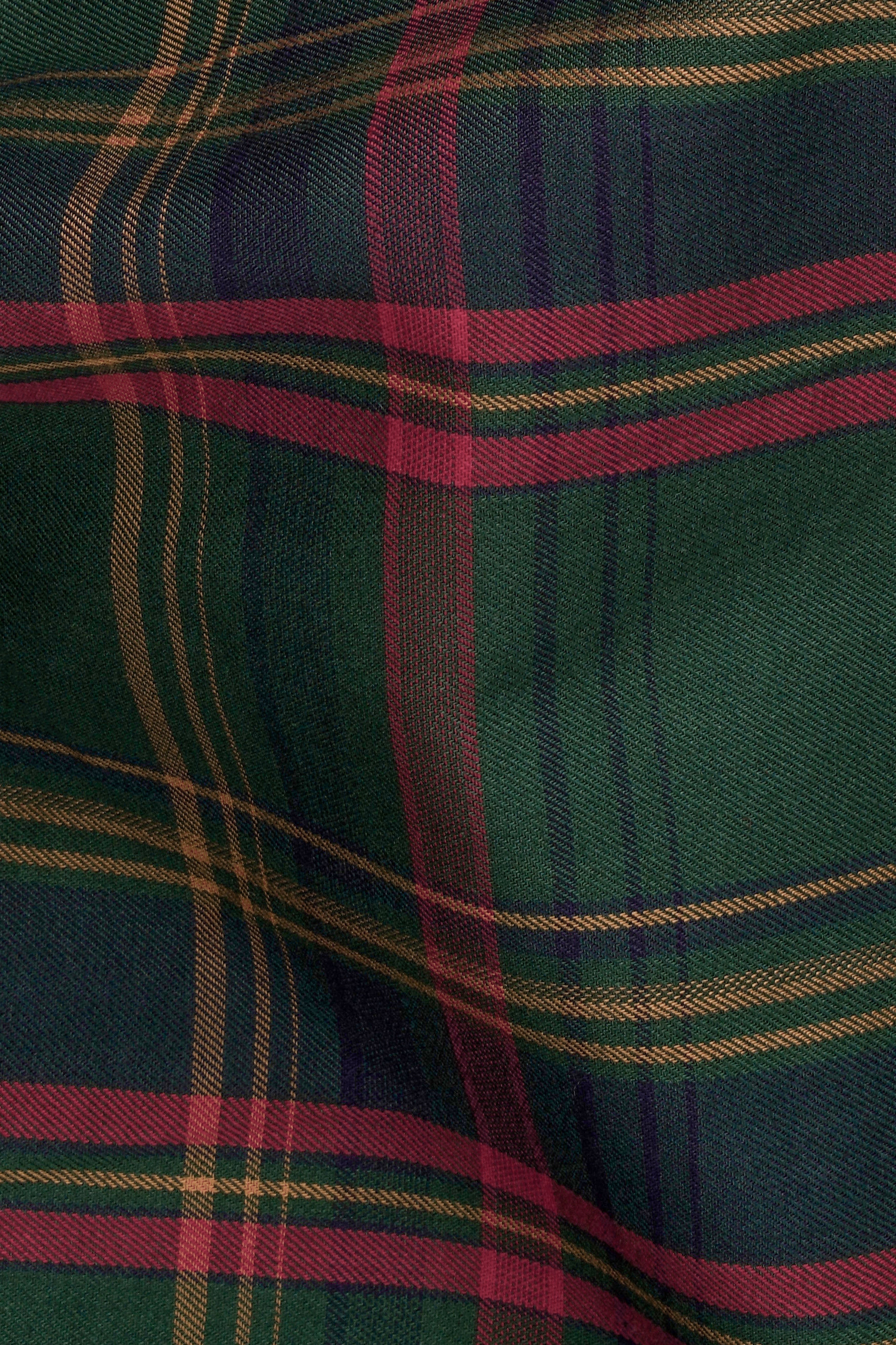Mineral Green With Lotus Red Plaid Twill Cotton Shirt 12804-38, 12804-H-38, 12804-39, 12804-H-39, 12804-40, 12804-H-40, 12804-42, 12804-H-42, 12804-44, 12804-H-44, 12804-46, 12804-H-46, 12804-48, 12804-H-48, 12804-50, 12804-H-50, 12804-52, 12804-H-52