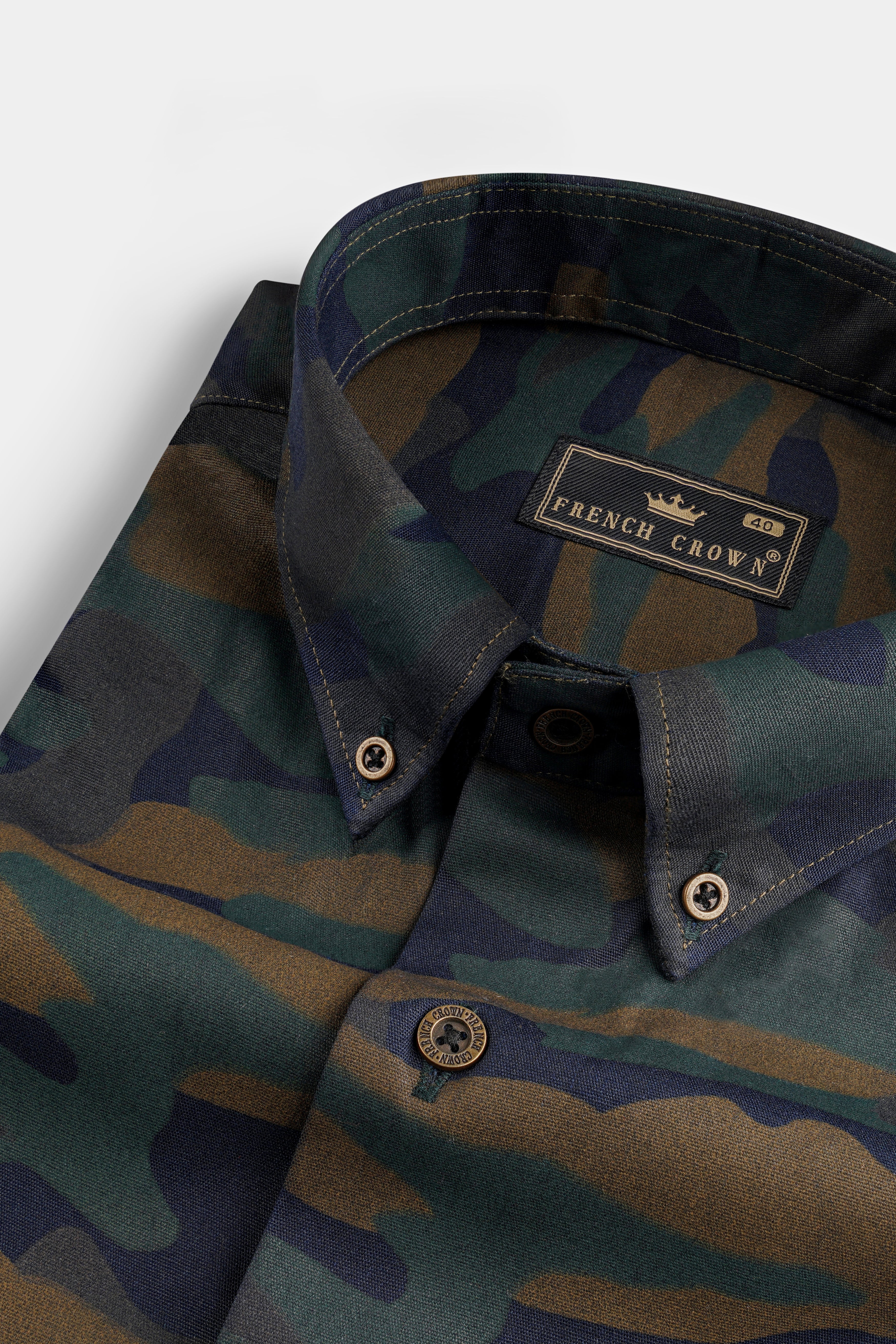 Vulcan Blue With Iridium Green Camouflage Printed Royal Oxford Shirt 12812-BD-MB-38, 12812-BD-MB-H-38, 12812-BD-MB-39, 12812-BD-MB-H-39, 12812-BD-MB-40, 12812-BD-MB-H-40, 12812-BD-MB-42, 12812-BD-MB-H-42, 12812-BD-MB-44, 12812-BD-MB-H-44, 12812-BD-MB-46, 12812-BD-MB-H-46, 12812-BD-MB-48, 12812-BD-MB-H-48, 12812-BD-MB-50, 12812-BD-MB-H-50, 12812-BD-MB-52, 12812-BD-MB-H-52