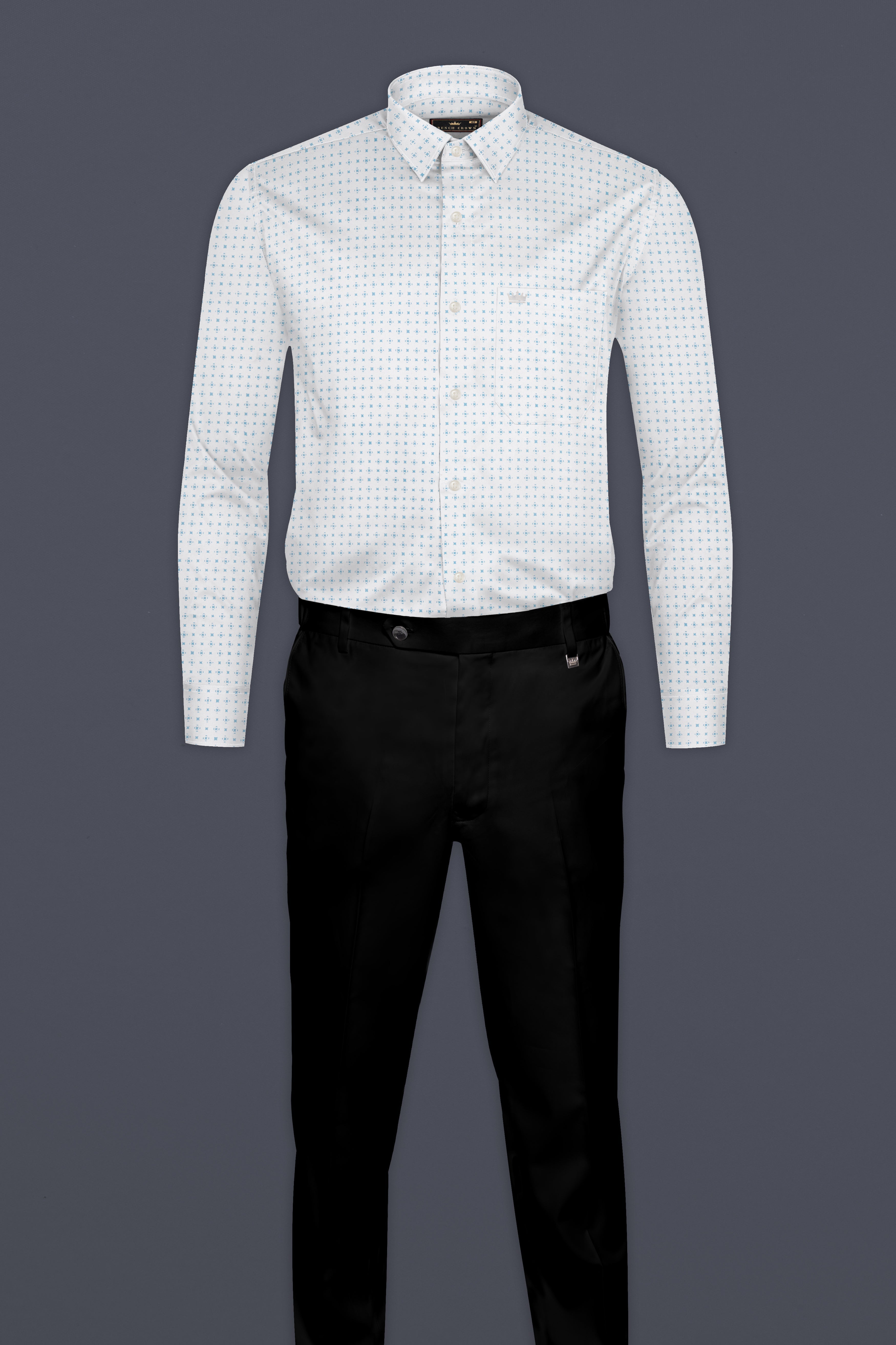 Bright White And Glacier Blue Printed Super Soft Premium Cotton Shirt 12826-38, 12826-H-38, 12826-39, 12826-H-39, 12826-40, 12826-H-40, 12826-42, 12826-H-42, 12826-44, 12826-H-44, 12826-46, 12826-H-46, 12826-48, 12826-H-48, 12826-50, 12826-H-50, 12826-52, 12826-H-52