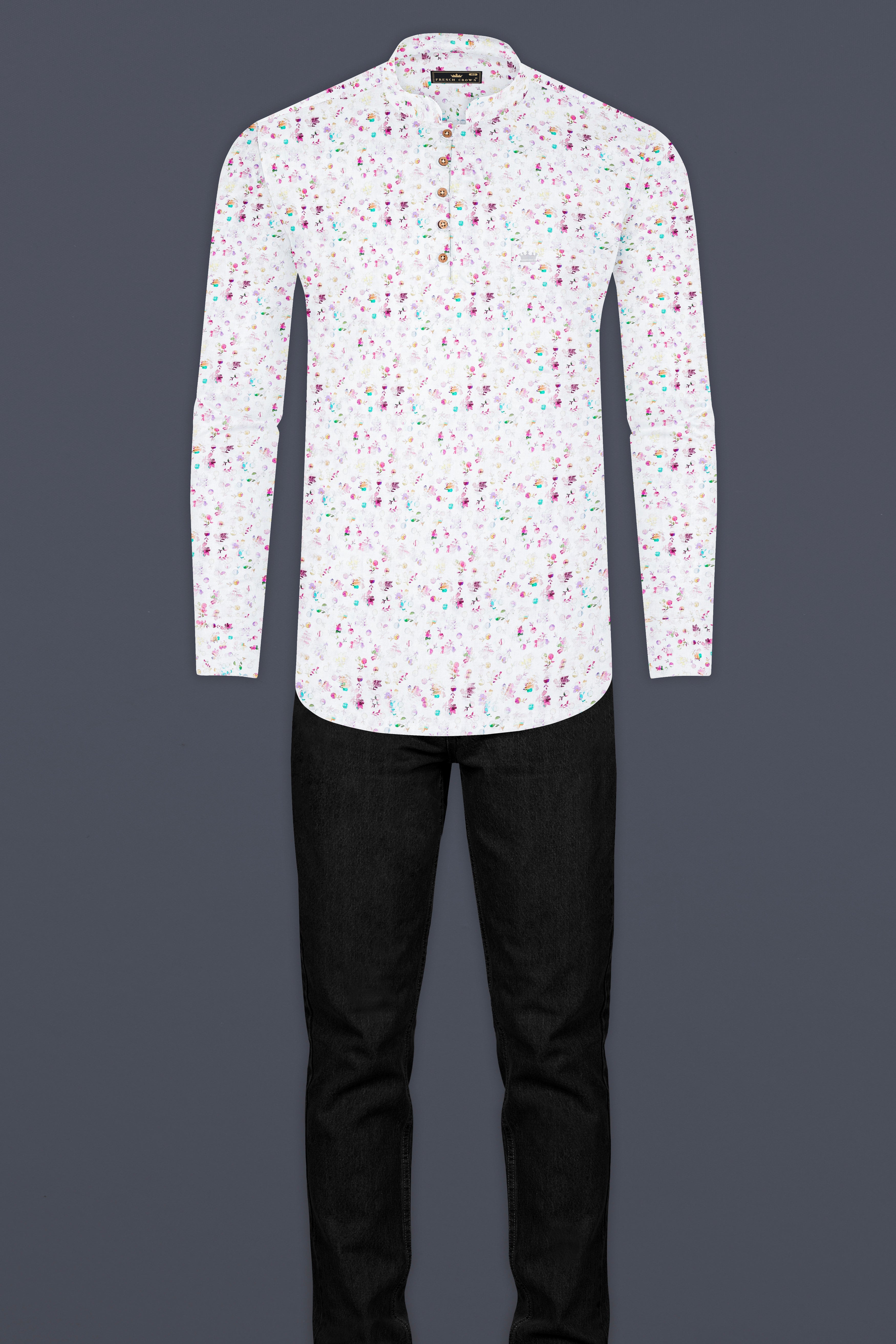 Bright White With Jazzberry Purple Floral Printed Luxurious Linen Kurta Shirt 12849-KS-38, 12849-KS-H-38, 12849-KS-39, 12849-KS-H-39, 12849-KS-40, 12849-KS-H-40, 12849-KS-42, 12849-KS-H-42, 12849-KS-44, 12849-KS-H-44, 12849-KS-46, 12849-KS-H-46, 12849-KS-48, 12849-KS-H-48, 12849-KS-50, 12849-KS-H-50, 12849-KS-52, 12849-KS-H-52