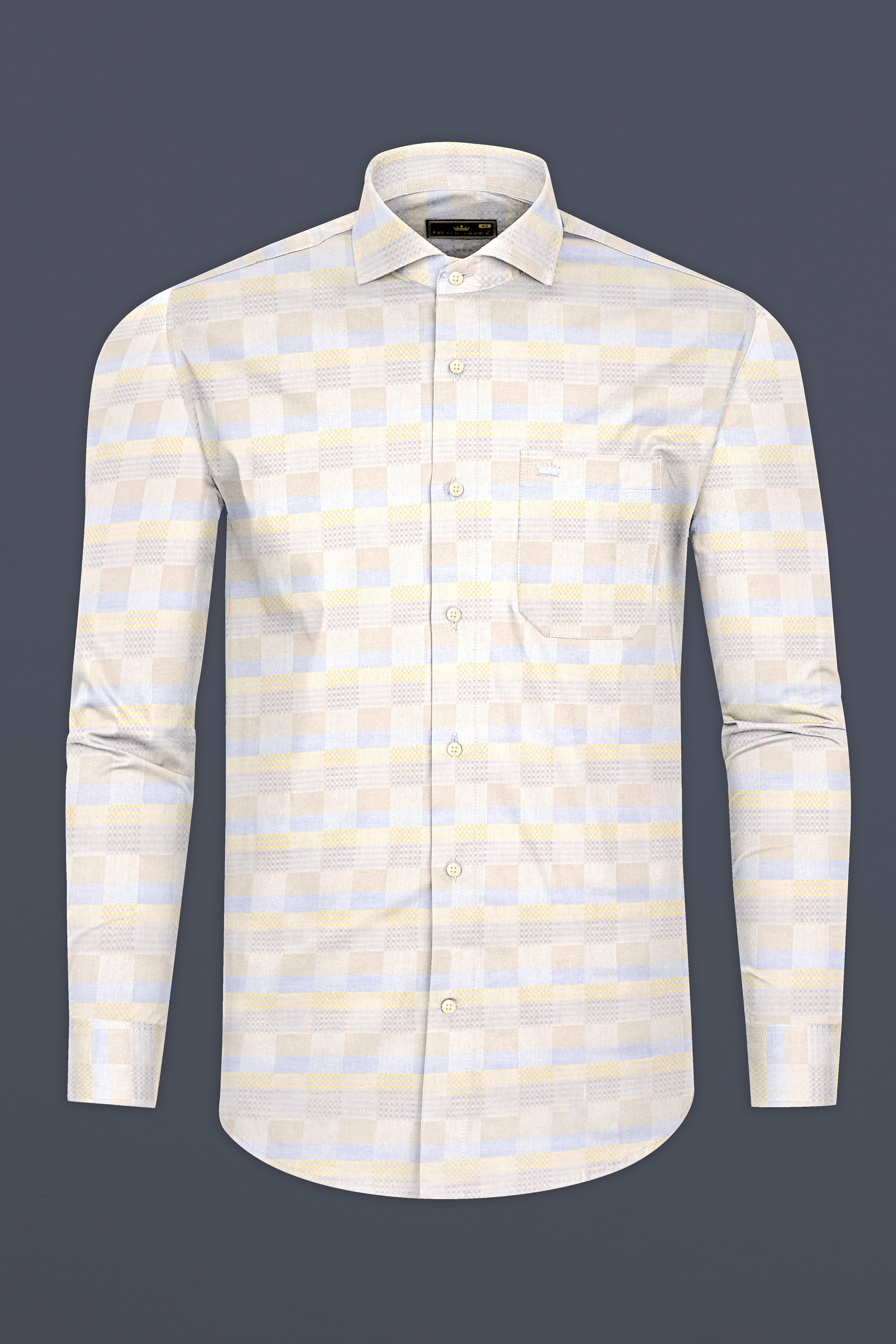 Merino Cream with Pigeon Blue Jacquard Textured Printed Premium Cotton Shirt 12872-CA-38, 12872-CA-H-38, 12872-CA-39, 12872-CA-H-39, 12872-CA-40, 12872-CA-H-40, 12872-CA-42, 12872-CA-H-42, 12872-CA-44, 12872-CA-H-44, 12872-CA-46, 12872-CA-H-46, 12872-CA-48, 12872-CA-H-48, 12872-CA-50, 12872-CA-H-50, 12872-CA-52, 12872-CA-H-52