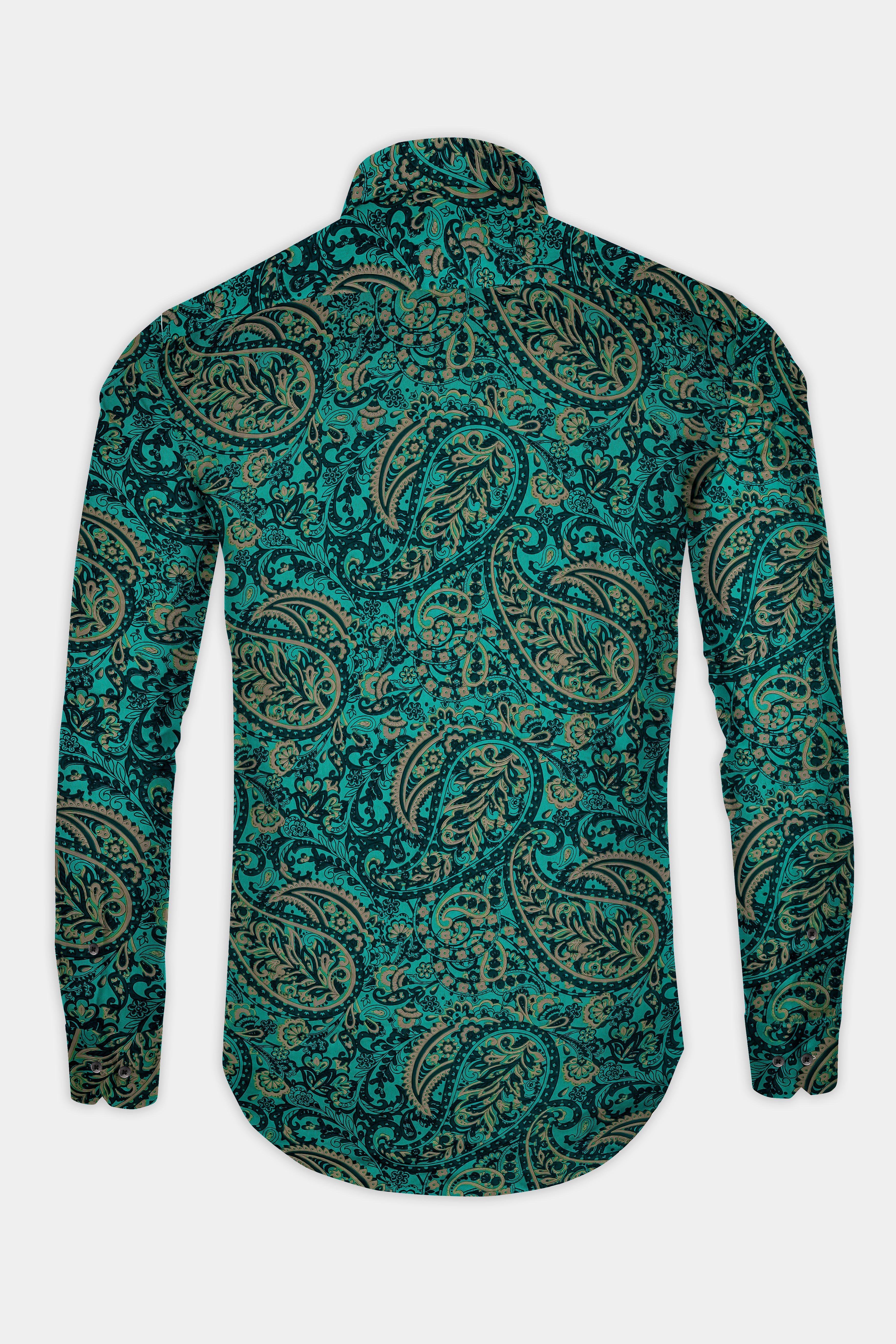 Teal Green with Deep Sea Green Ethnic Motifs Printed Super Soft Premium Cotton Shirt 12879-BLK-38, 12879-BLK-H-38, 12879-BLK-39, 12879-BLK-H-39, 12879-BLK-40, 12879-BLK-H-40, 12879-BLK-42, 12879-BLK-H-42, 12879-BLK-44, 12879-BLK-H-44, 12879-BLK-46, 12879-BLK-H-46, 12879-BLK-48, 12879-BLK-H-48, 12879-BLK-50, 12879-BLK-H-50, 12879-BLK-52, 12879-BLK-H-52