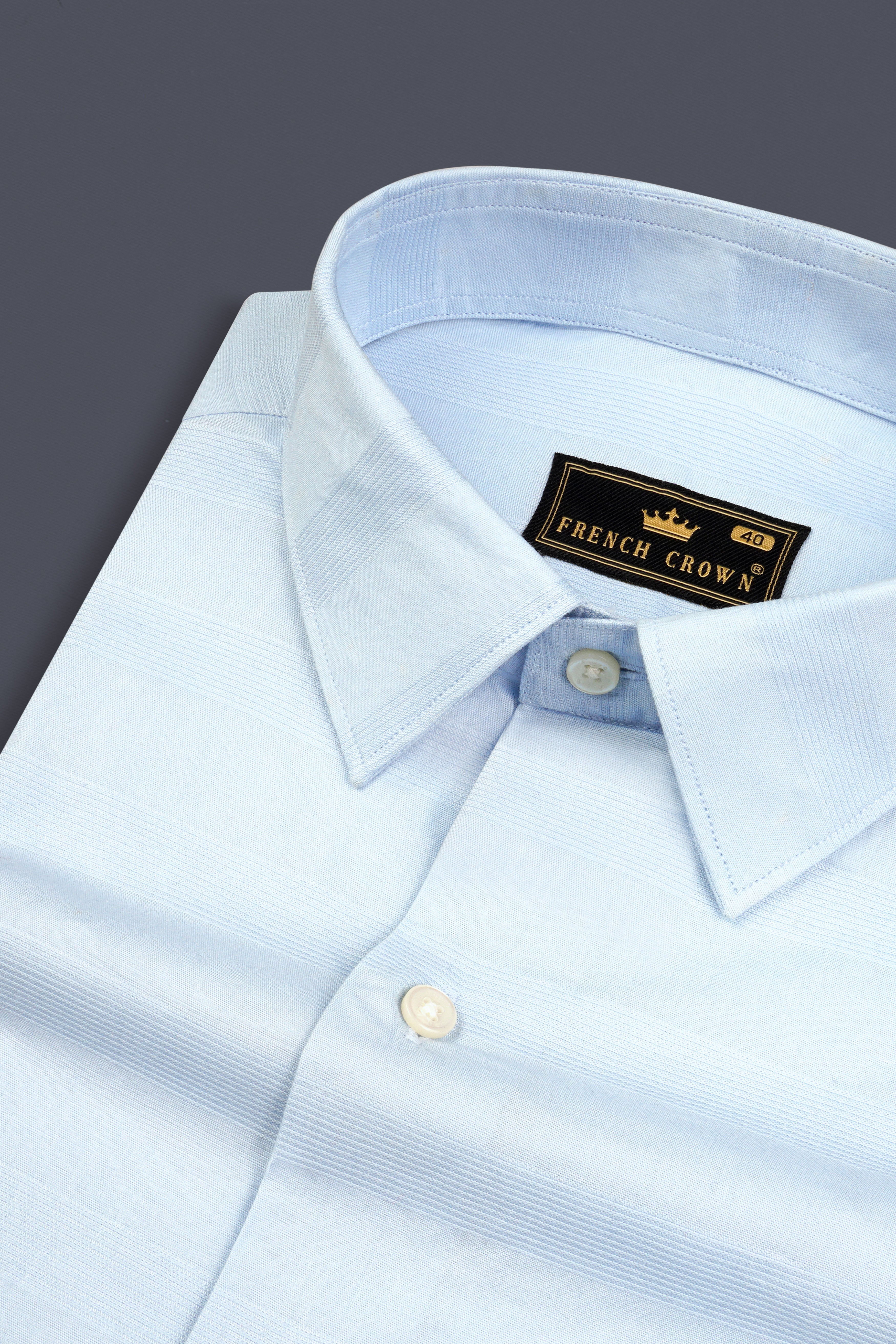 Nebula Blue Striped Dobby Textured Premium Giza Cotton Shirt 12980-38, 12980-H-38, 12980-39, 12980-H-39, 12980-40, 12980-H-40, 12980-42, 12980-H-42, 12980-44, 12980-H-44, 12980-46, 12980-H-46, 12980-48, 12980-H-48, 12980-50, 12980-H-50, 12980-52, 12980-H-52