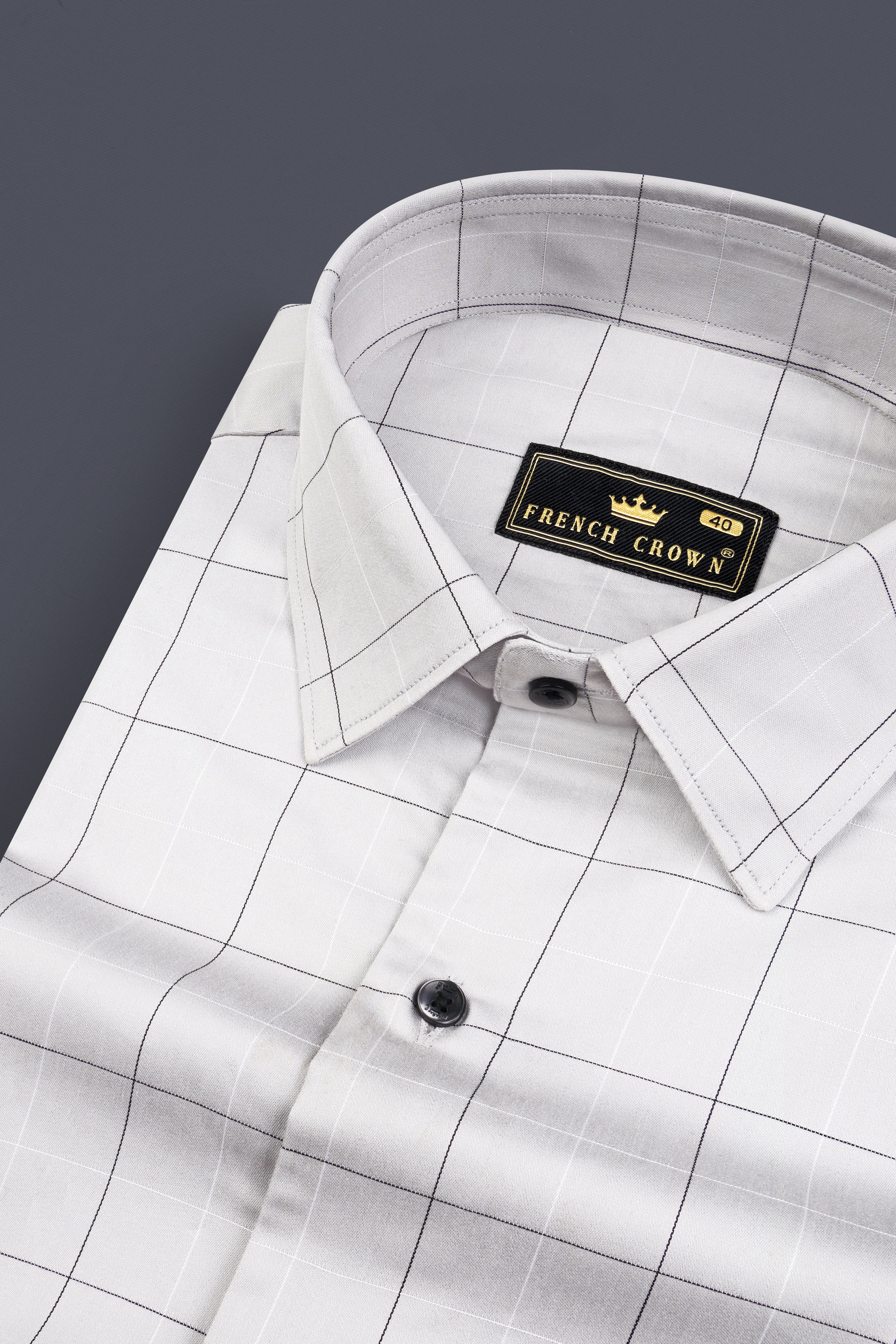 Mercury Gray Plaid Dobby Textured Premium Giza Cotton Shirt 12985-BLK-38, 12985-BLK-H-38, 12985-BLK-39, 12985-BLK-H-39, 12985-BLK-40, 12985-BLK-H-40, 12985-BLK-42, 12985-BLK-H-42, 12985-BLK-44, 12985-BLK-H-44, 12985-BLK-46, 12985-BLK-H-46, 12985-BLK-48, 12985-BLK-H-48, 12985-BLK-50, 12985-BLK-H-50, 12985-BLK-52, 12985-BLK-H-52
