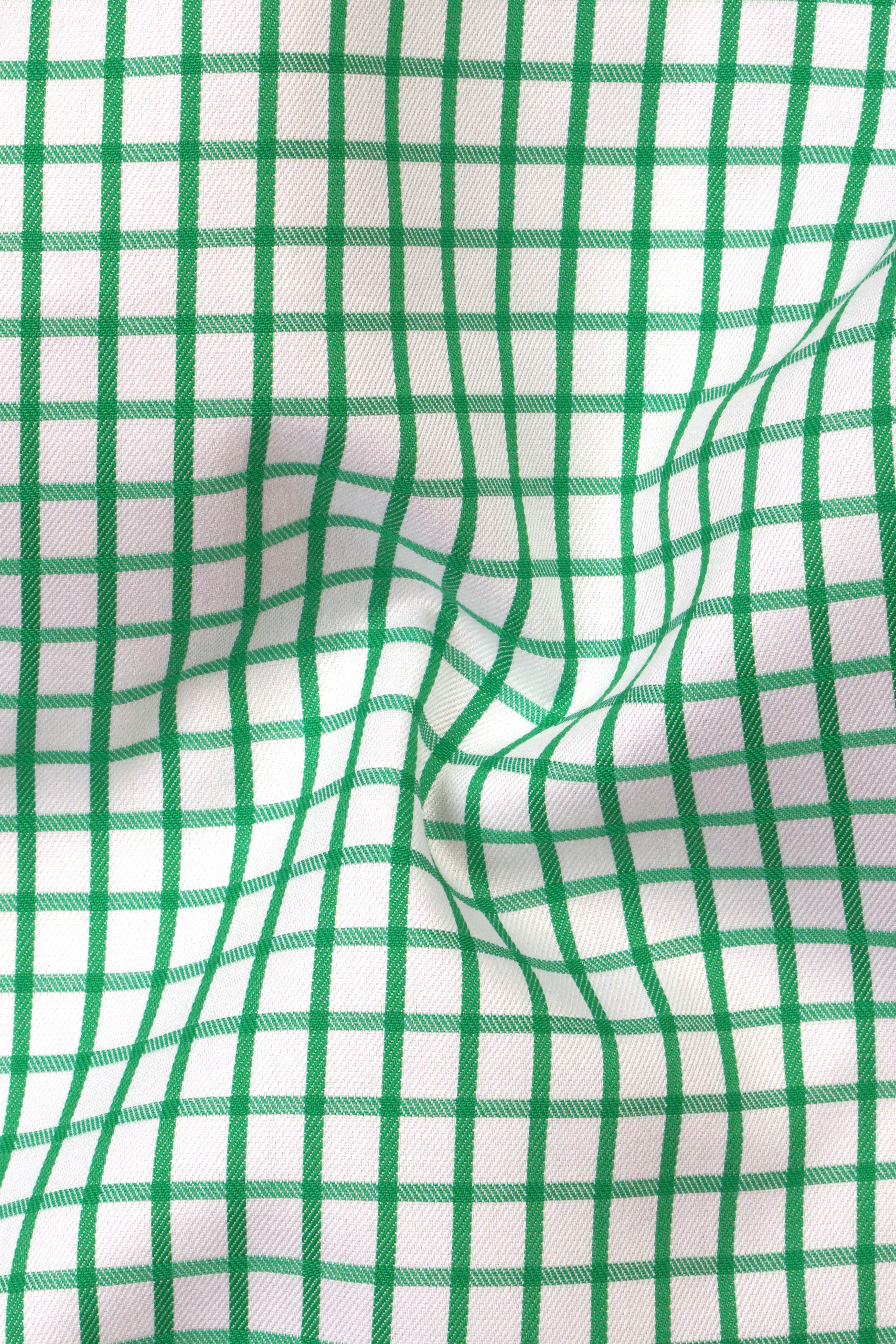 Lichen Green Checked Twill Premium Cotton Shirt 12989-38, 12989-H-38, 12989-39, 12989-H-39, 12989-40, 12989-H-40, 12989-42, 12989-H-42, 12989-44, 12989-H-44, 12989-46, 12989-H-46, 12989-48, 12989-H-48, 12989-50, 12989-H-50, 12989-52, 12989-H-52
