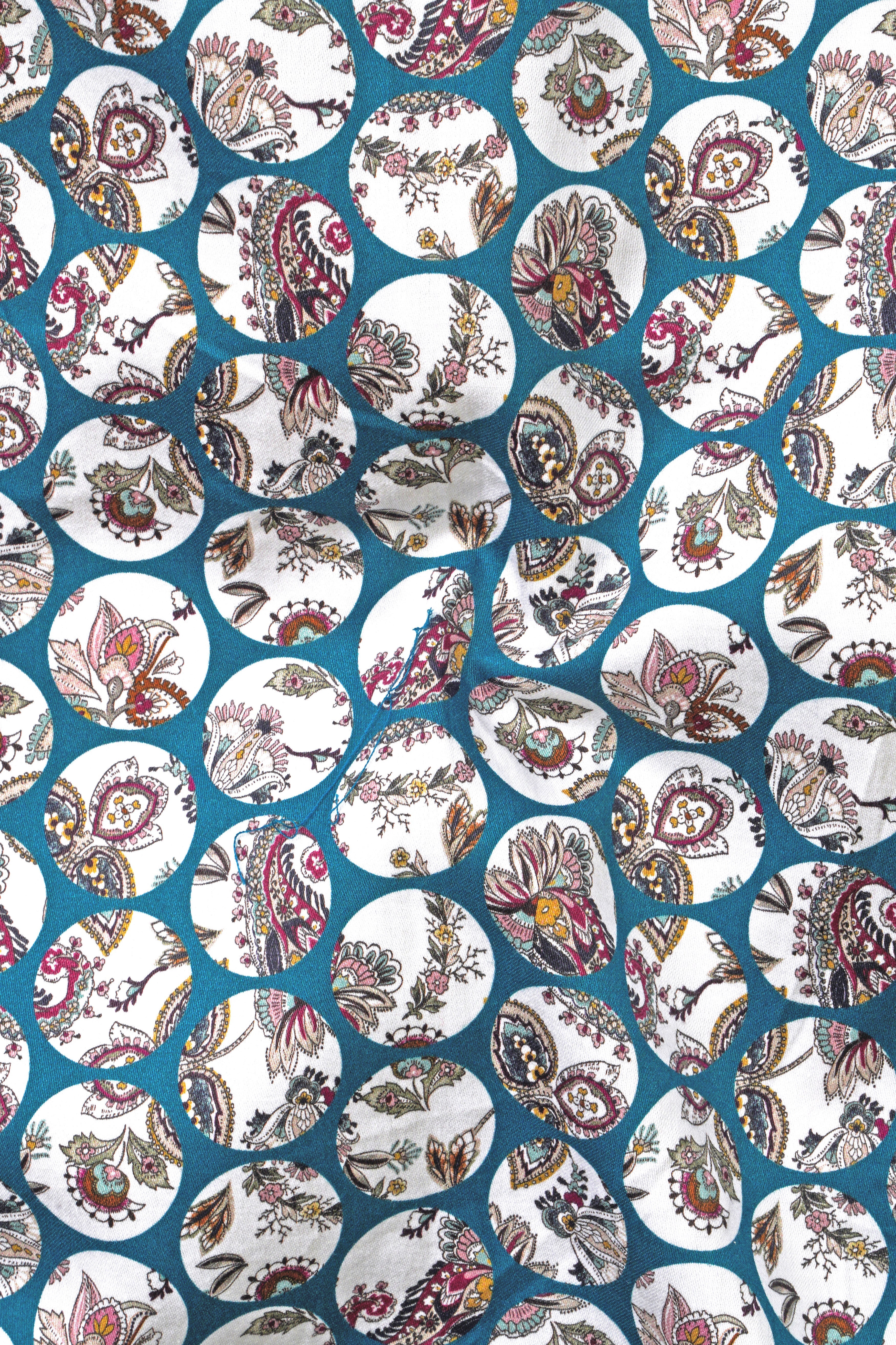 Venice Blue Multicolour Floral Printed Subtle Sheen Super Soft Premium Cotton Shirt