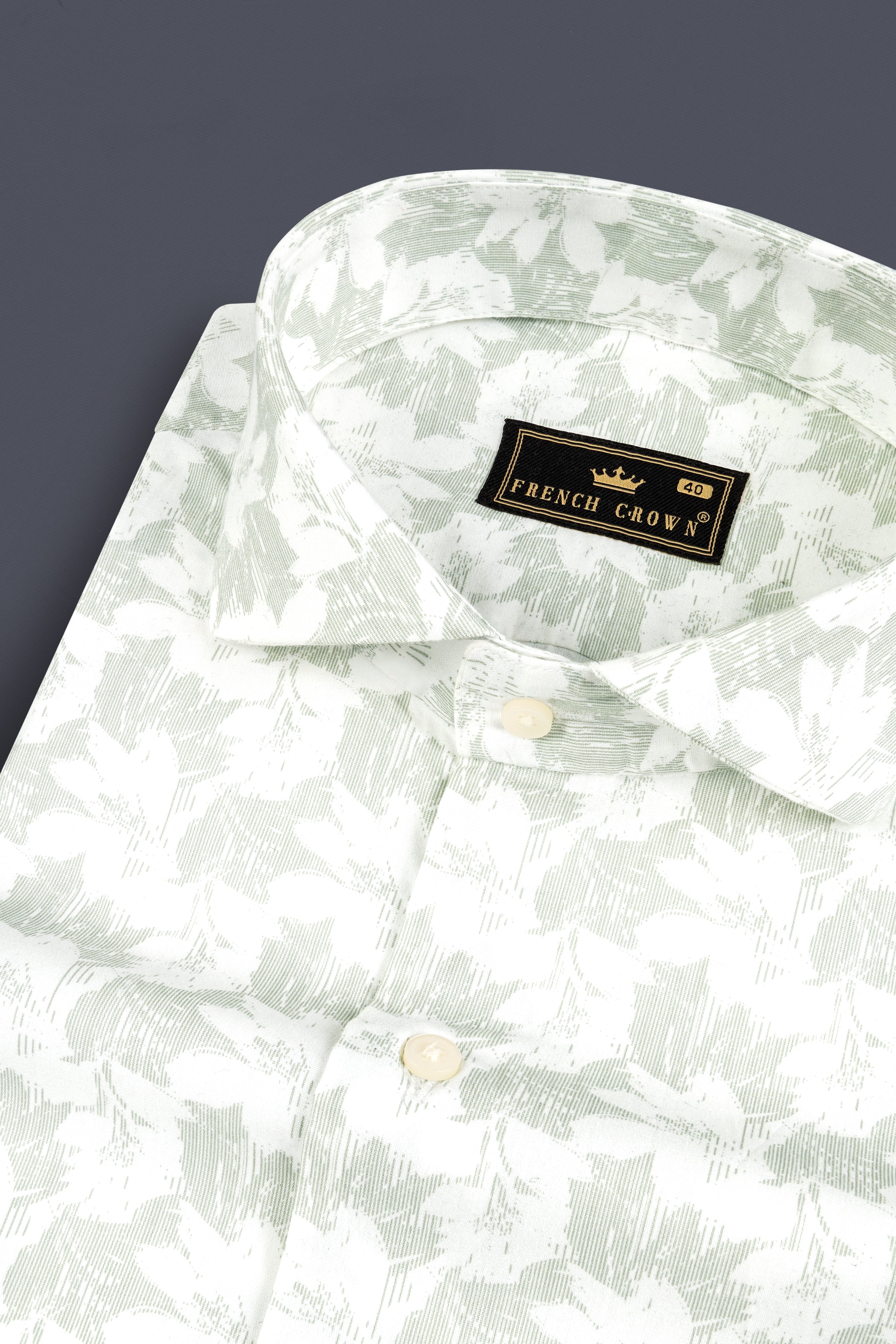 Swirl Green And Bright White Printed Premium Giza Cotton Shirt 13019-CA-38, 13019-CA-H-38, 13019-CA-39, 13019-CA-H-39, 13019-CA-40, 13019-CA-H-40, 13019-CA-42, 13019-CA-H-42, 13019-CA-44, 13019-CA-H-44, 13019-CA-46, 13019-CA-H-46, 13019-CA-48, 13019-CA-H-48, 13019-CA-50, 13019-CA-H-50, 13019-CA-52, 13019-CA-H-52