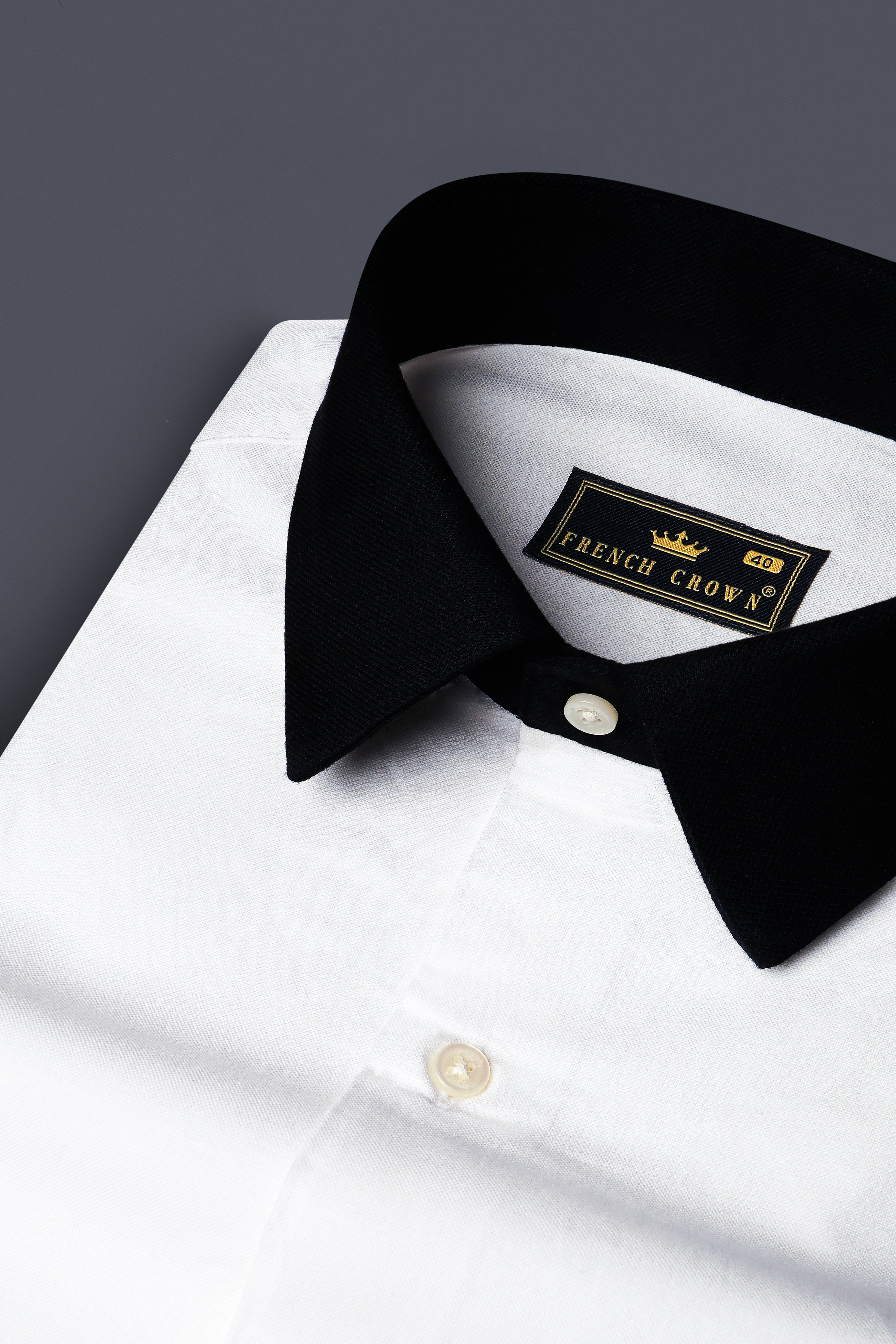 Bright White Solid Royal Oxford Premium Cotton Black Cuff Collar Shirt 13061-BCC-38, 13061-BCC-H-38, 13061-BCC-39, 13061-BCC-H-39, 13061-BCC-40, 13061-BCC-H-40, 13061-BCC-42, 13061-BCC-H-42, 13061-BCC-44, 13061-BCC-H-44, 13061-BCC-46, 13061-BCC-H-46, 13061-BCC-48, 13061-BCC-H-48, 13061-BCC-50, 13061-BCC-H-50, 13061-BCC-52, 13061-BCC-H-52