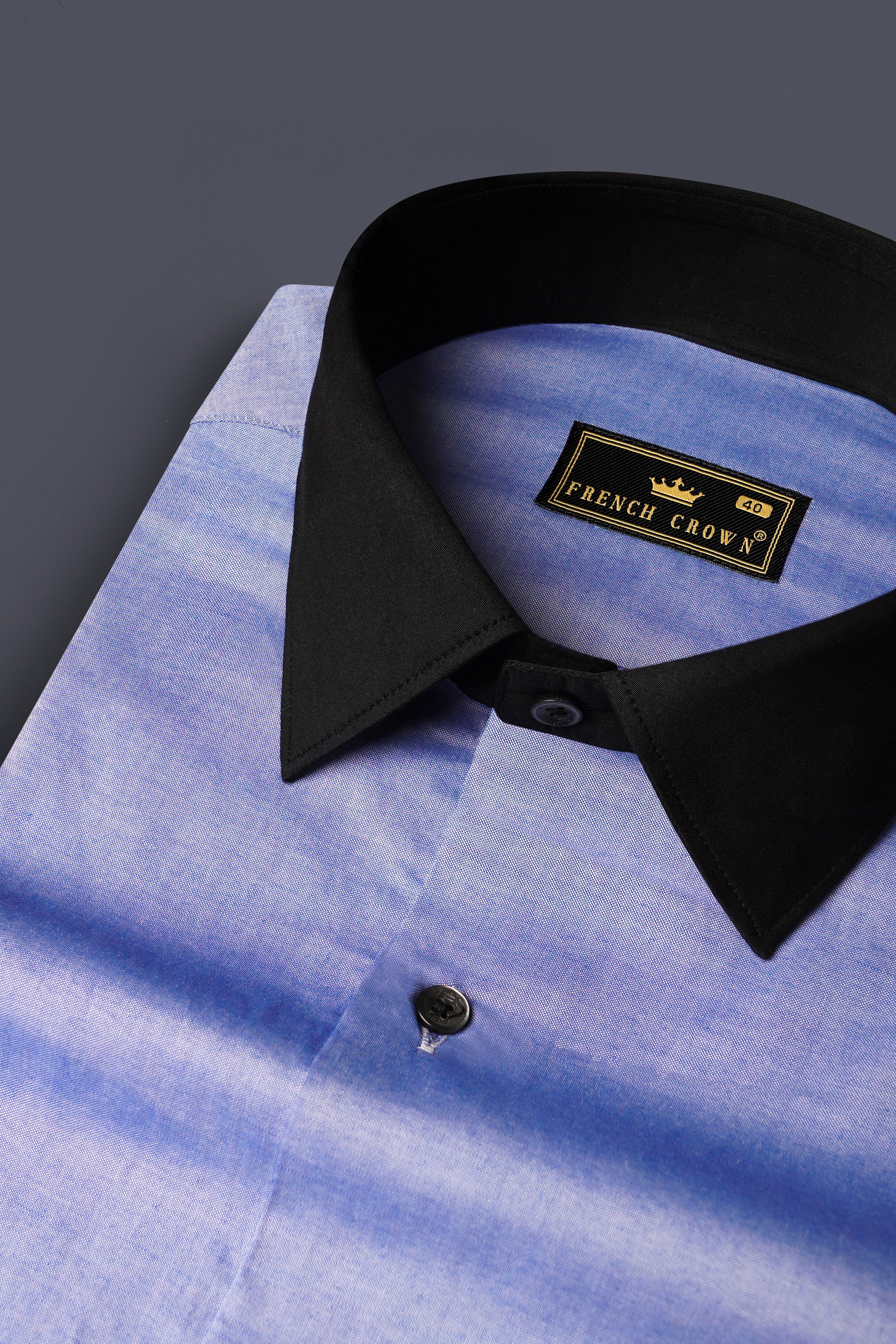 Wistful Blue Solid Premium Cotton Black cuff Collar Shirt 13071-BCC-BLK-38, 13071-BCC-BLK-H-38, 13071-BCC-BLK-39, 13071-BCC-BLK-H-39, 13071-BCC-BLK-40, 13071-BCC-BLK-H-40, 13071-BCC-BLK-42, 13071-BCC-BLK-H-42, 13071-BCC-BLK-44, 13071-BCC-BLK-H-44, 13071-BCC-BLK-46, 13071-BCC-BLK-H-46, 13071-BCC-BLK-48, 13071-BCC-BLK-H-48, 13071-BCC-BLK-50, 13071-BCC-BLK-H-50, 13071-BCC-BLK-52, 13071-BCC-BLK-H-52