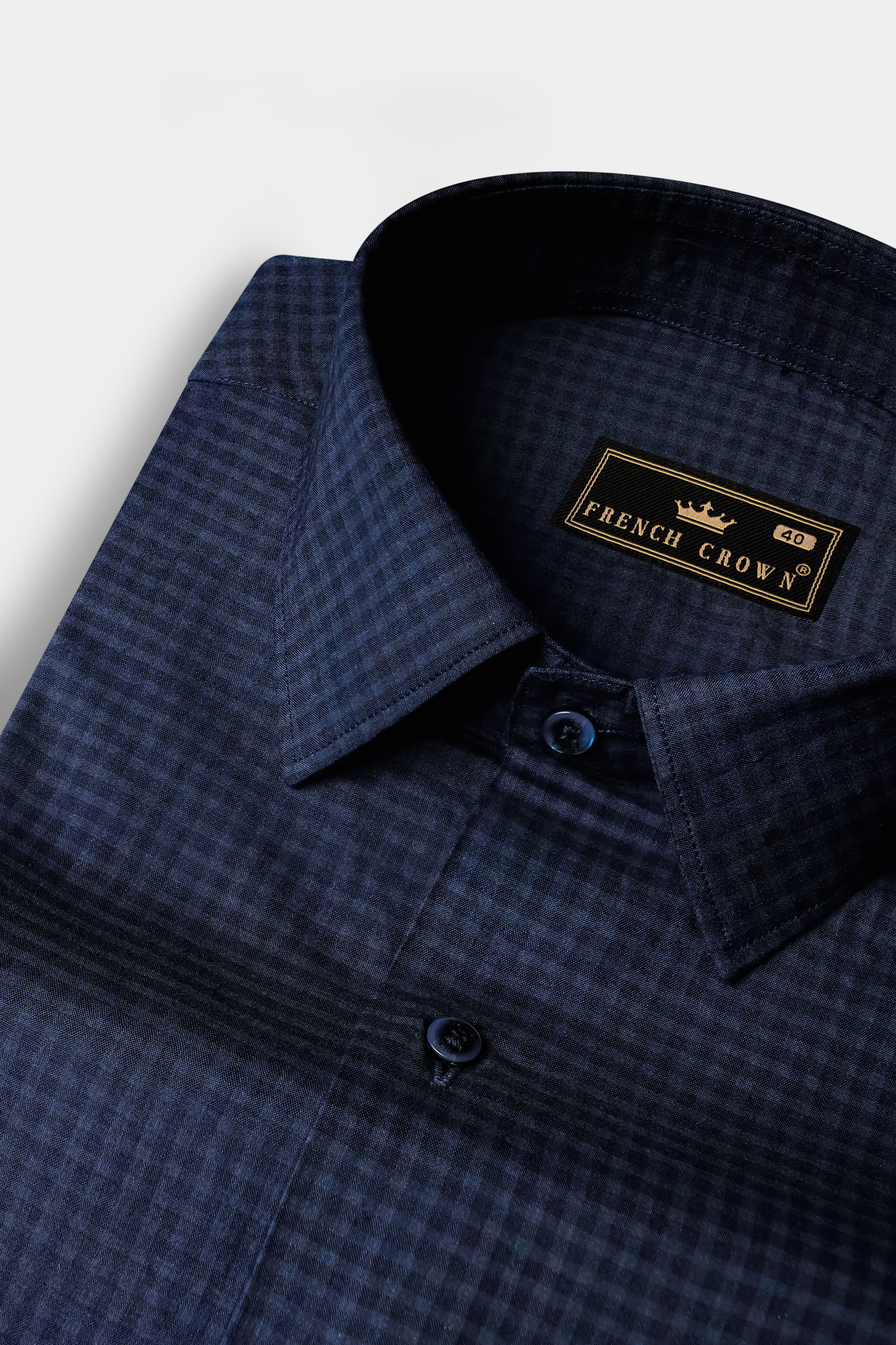 Ebony Marico Checked Premium Giza Cotton Shirt 13072-BLE-38, 13072-BLE-H-38, 13072-BLE-39, 13072-BLE-H-39, 13072-BLE-40, 13072-BLE-H-40, 13072-BLE-42, 13072-BLE-H-42, 13072-BLE-44, 13072-BLE-H-44, 13072-BLE-46, 13072-BLE-H-46, 13072-BLE-48, 13072-BLE-H-48, 13072-BLE-50, 13072-BLE-H-50, 13072-BLE-52, 13072-BLE-H-52