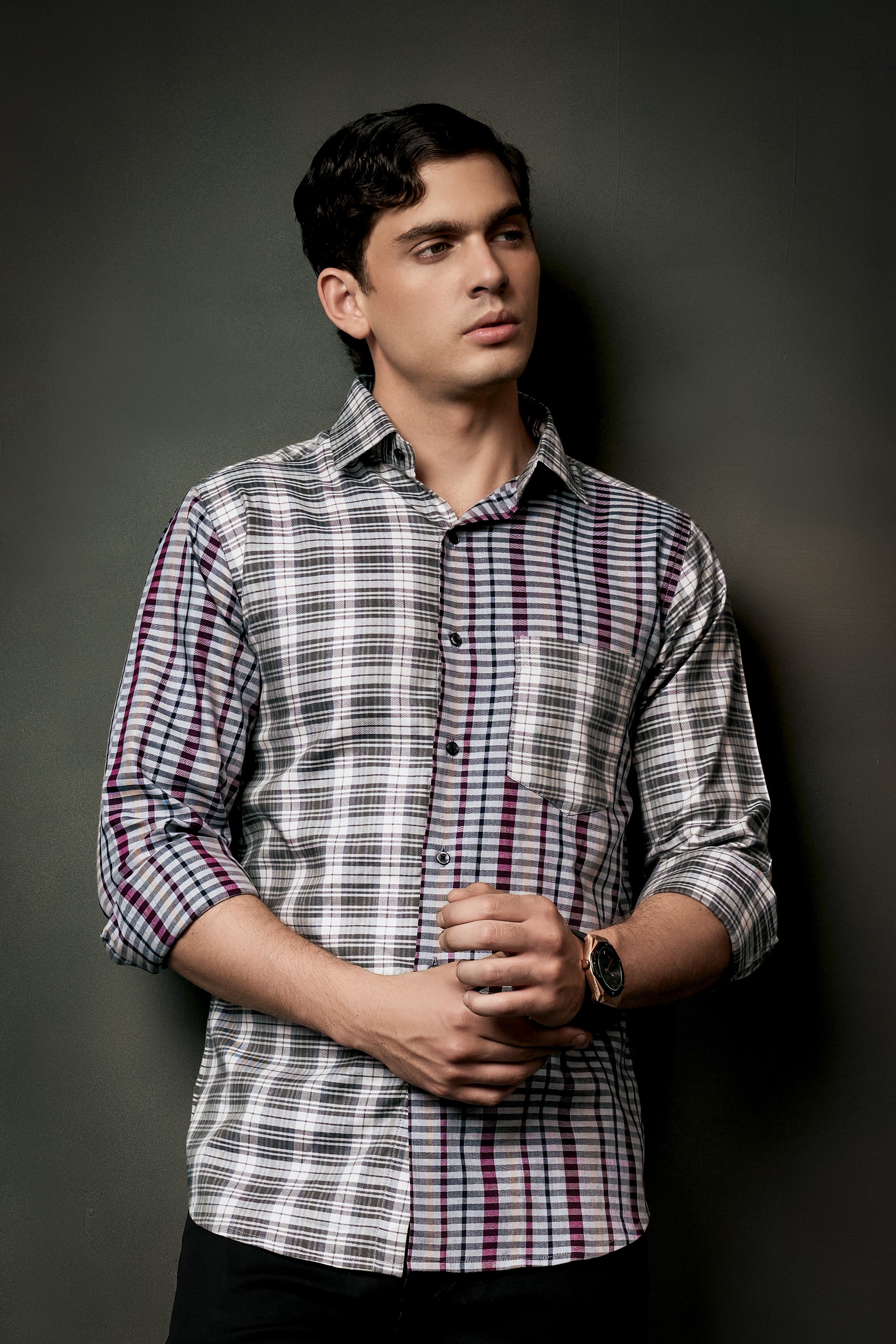 Smokey Gray And Castro Maroon Multi Color Plaid Twill Premium Cotton Designer Shirt 13077-BLK-P566-38, 13077-BLK-P566-H-38, 13077-BLK-P566-39, 13077-BLK-P566-H-39, 13077-BLK-P566-40, 13077-BLK-P566-H-40, 13077-BLK-P566-42, 13077-BLK-P566-H-42, 13077-BLK-P566-44, 13077-BLK-P566-H-44, 13077-BLK-P566-46, 13077-BLK-P566-H-46, 13077-BLK-P566-48, 13077-BLK-P566-H-48, 13077-BLK-P566-50, 13077-BLK-P566-H-50, 13077-BLK-P566-52, 13077-BLK-P566-H-52
