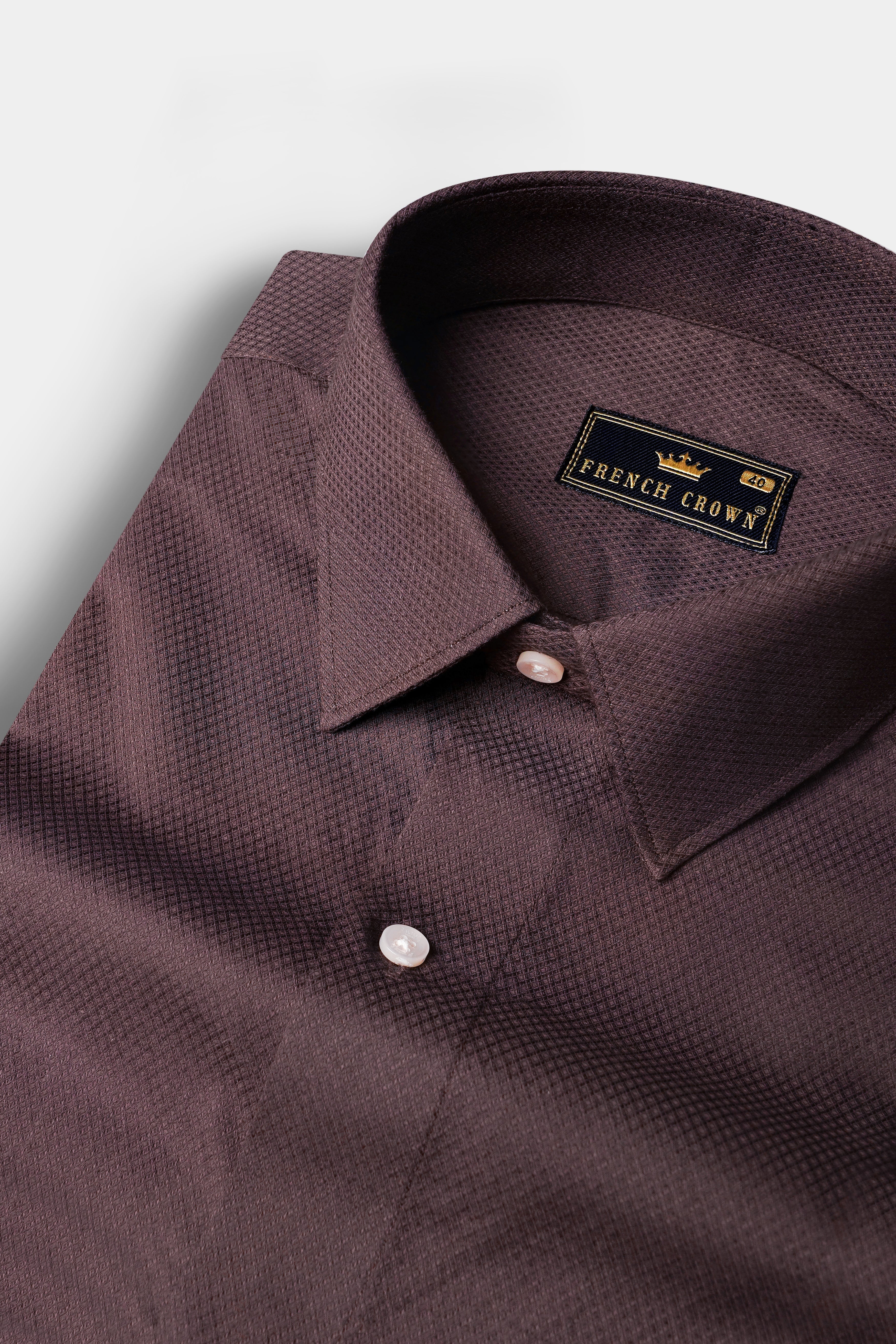 Matterhorn Brown Dobby Textured Premium Giza Cotton Shirt 13079-38, 13079-H-38, 13079-39, 13079-H-39, 13079-40, 13079-H-40, 13079-42, 13079-H-42, 13079-44, 13079-H-44, 13079-46, 13079-H-46, 13079-48, 13079-H-48, 13079-50, 13079-H-50, 13079-52, 13079-H-52
