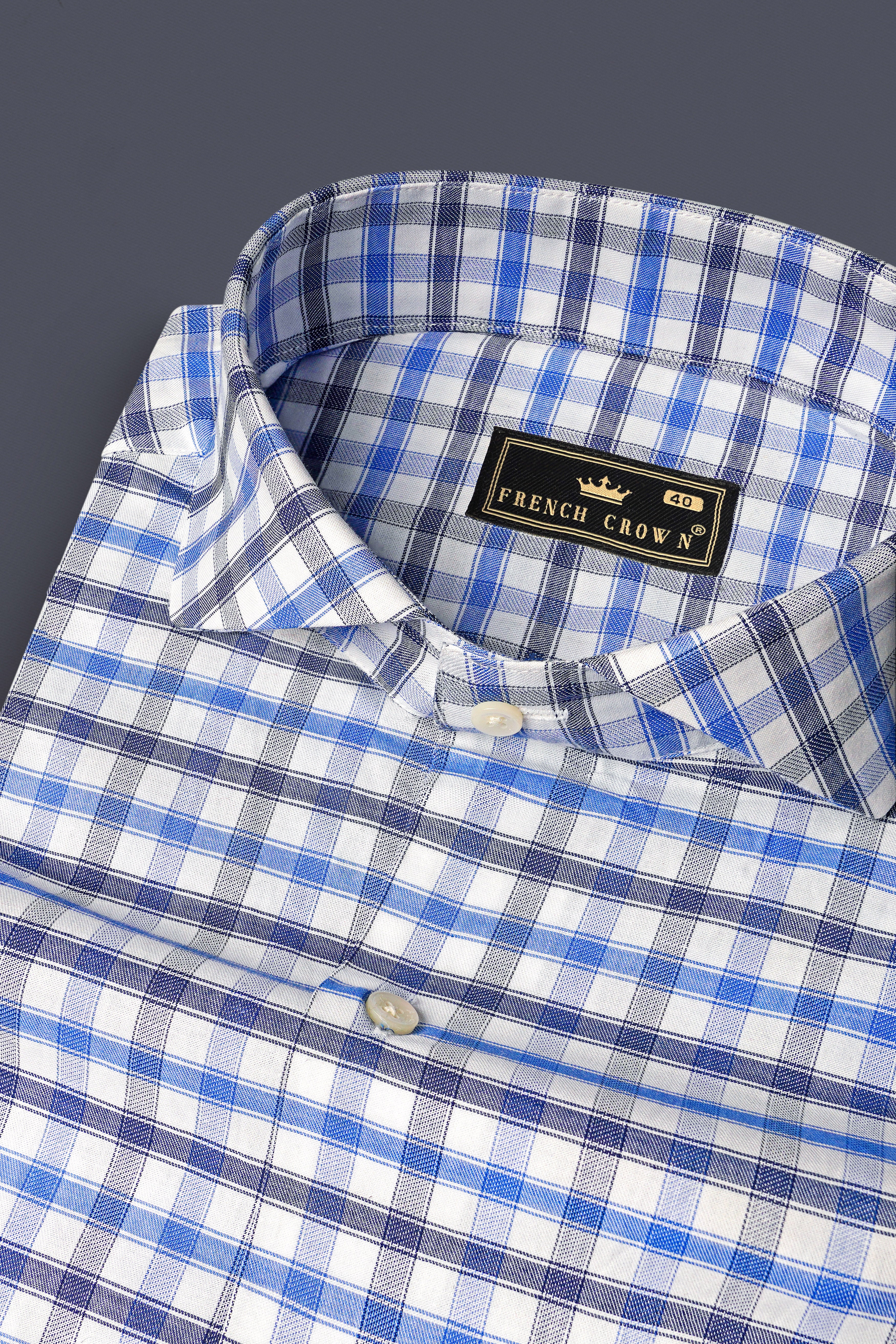 Marguerite Blue And Bright White Checked Dobby Textured Premium Giza Cotton Shirt 13084-CA-38, 13084-CA-H-38, 13084-CA-39, 13084-CA-H-39, 13084-CA-40, 13084-CA-H-40, 13084-CA-42, 13084-CA-H-42, 13084-CA-44, 13084-CA-H-44, 13084-CA-46, 13084-CA-H-46, 13084-CA-48, 13084-CA-H-48, 13084-CA-50, 13084-CA-H-50, 13084-CA-52, 13084-CA-H-52