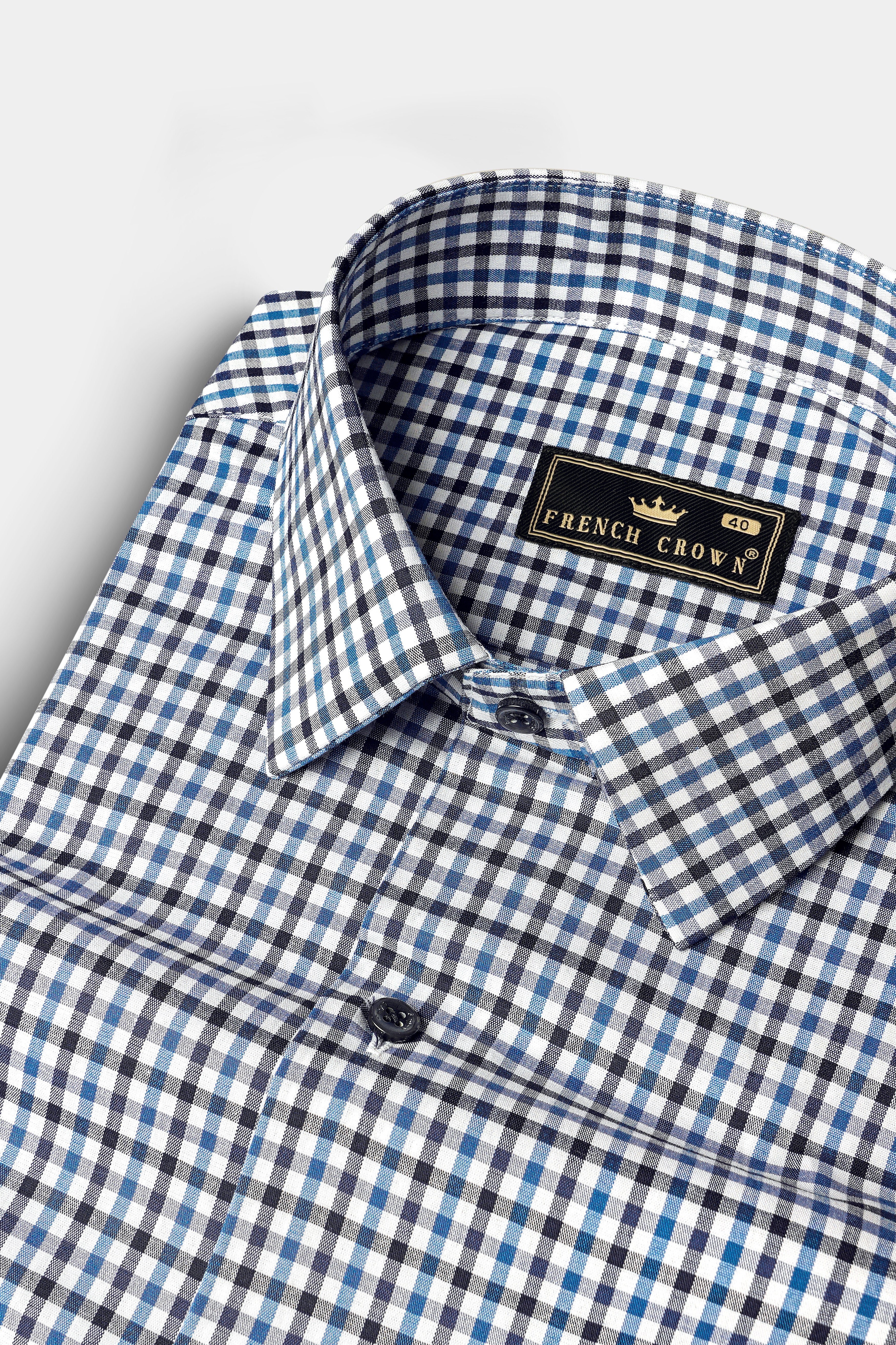 Calypso Blue And Bright White Checked Premium Giza Cotton Shirt 13094-BLK-38, 13094-BLK-H-38, 13094-BLK-39, 13094-BLK-H-39, 13094-BLK-40, 13094-BLK-H-40, 13094-BLK-42, 13094-BLK-H-42, 13094-BLK-44, 13094-BLK-H-44, 13094-BLK-46, 13094-BLK-H-46, 13094-BLK-48, 13094-BLK-H-48, 13094-BLK-50, 13094-BLK-H-50, 13094-BLK-52, 13094-BLK-H-52