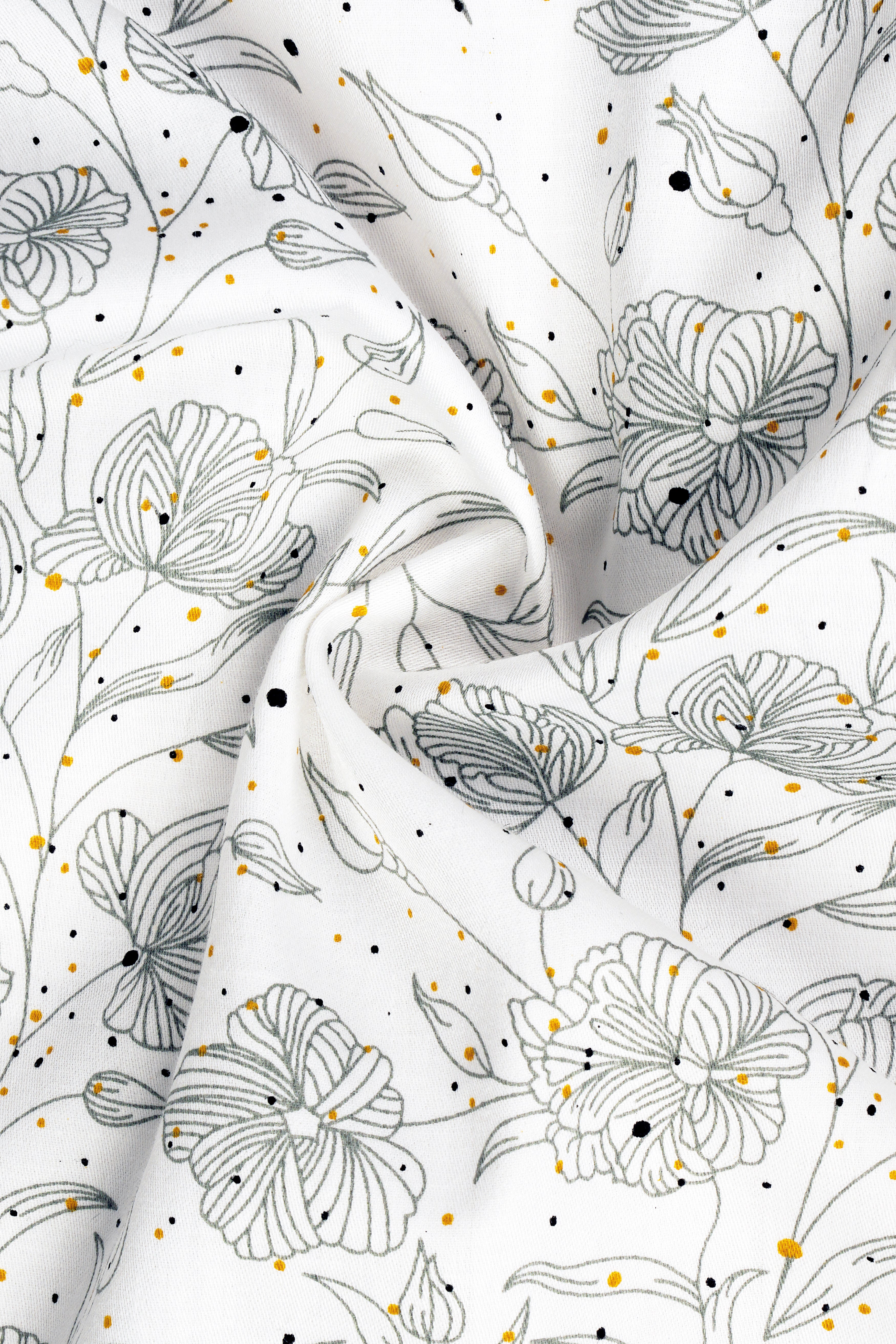 Bright White Floral Printed Subtle Sheen Super Soft Premium Cotton Shirt 13105-38, 13105-H-38, 13105-39, 13105-H-39, 13105-40, 13105-H-40, 13105-42, 13105-H-42, 13105-44, 13105-H-44, 13105-46, 13105-H-46, 13105-48, 13105-H-48, 13105-50, 13105-H-50, 13105-52, 13105-H-52