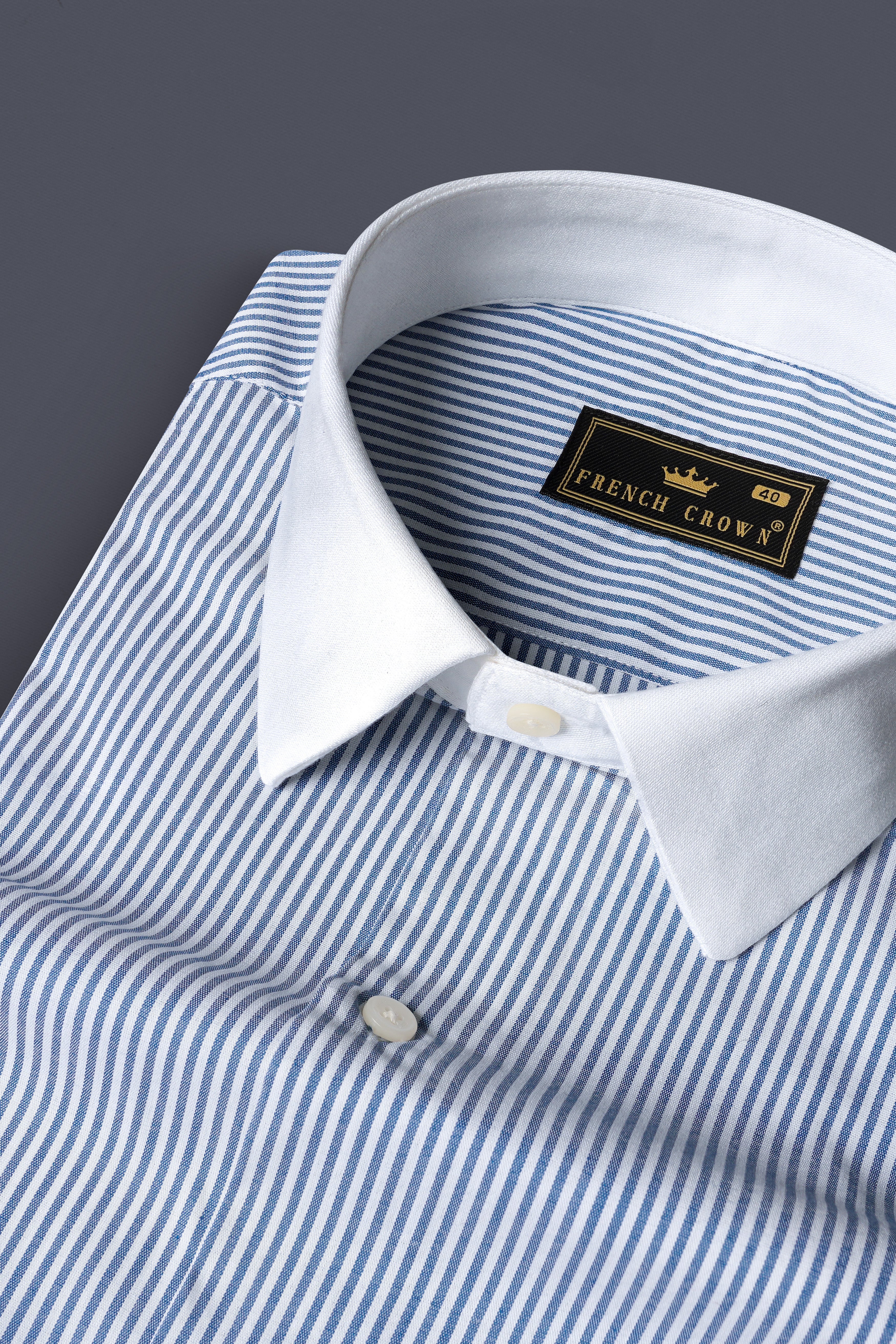 Kashmir Blue And Bright White Striped Royal Oxford Premium Cotton Shirt 13115-WCC-38, 13115-WCC-H-38, 13115-WCC-39, 13115-WCC-H-39, 13115-WCC-40, 13115-WCC-H-40, 13115-WCC-42, 13115-WCC-H-42, 13115-WCC-44, 13115-WCC-H-44, 13115-WCC-46, 13115-WCC-H-46, 13115-WCC-48, 13115-WCC-H-48, 13115-WCC-50, 13115-WCC-H-50, 13115-WCC-52, 13115-WCC-H-52