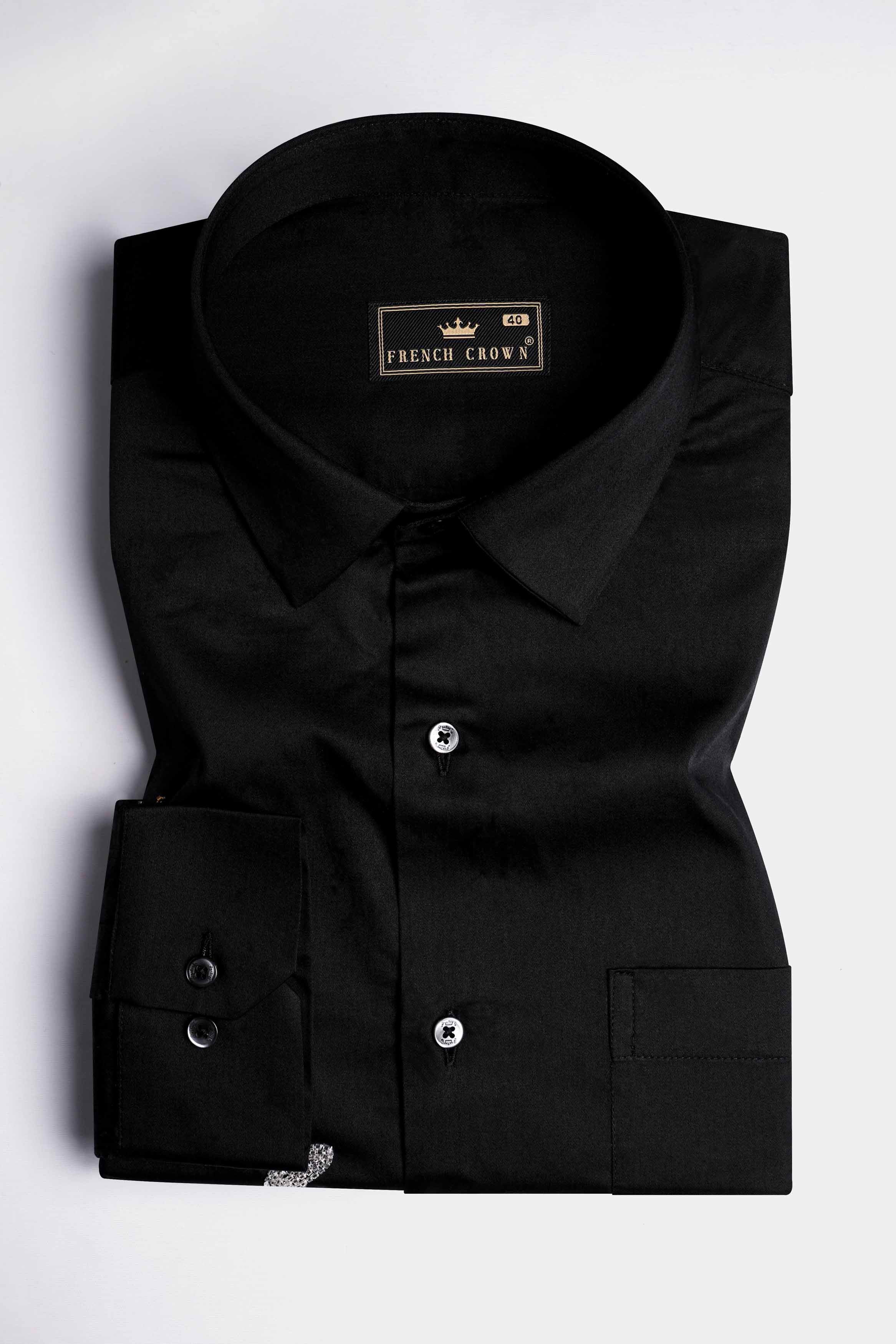 Jade Black champagne flute Embroidered Super Soft Premium Cotton Designer Shirt