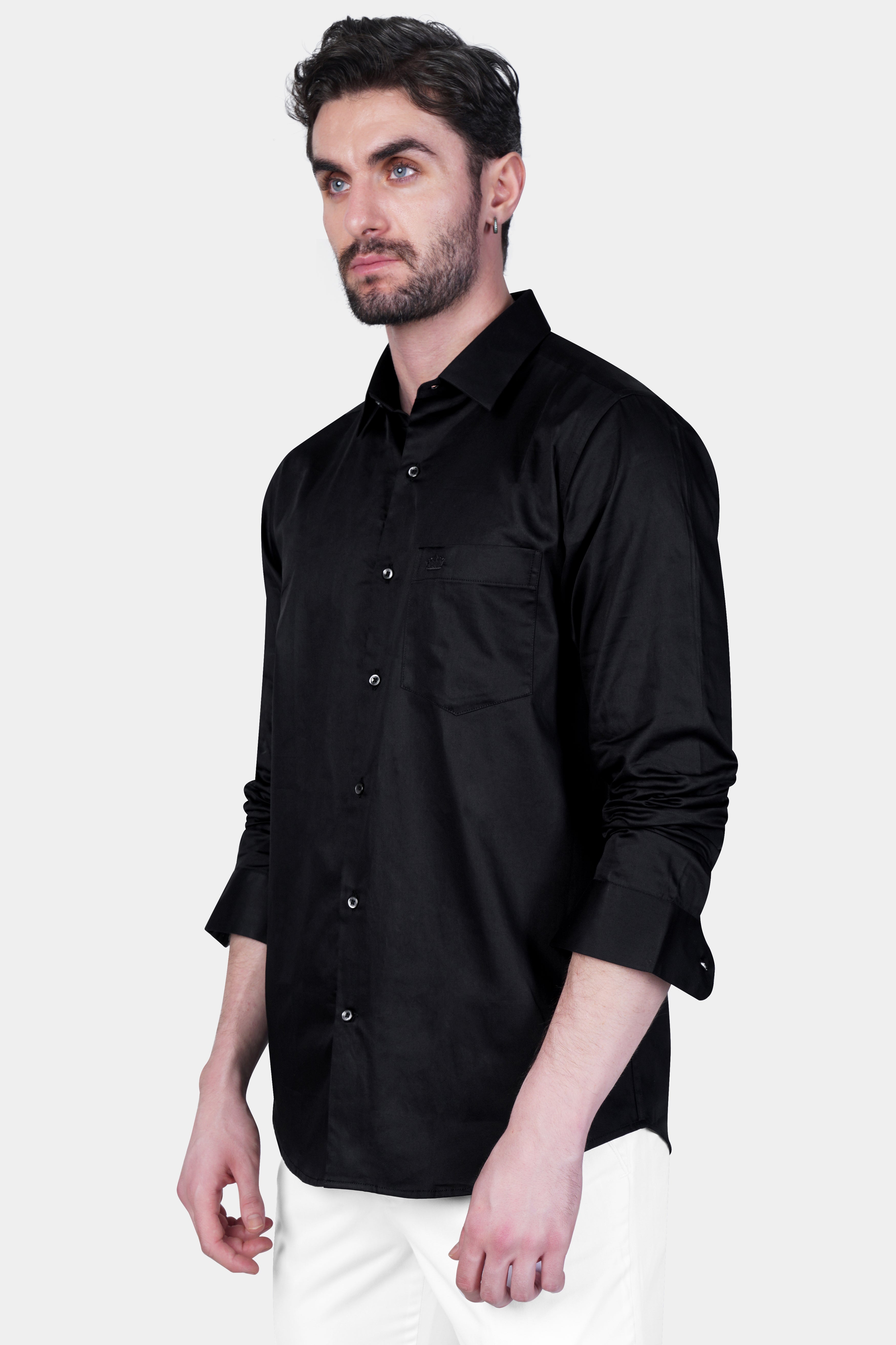 Jade Black Super soft Giza Cotton Shirt