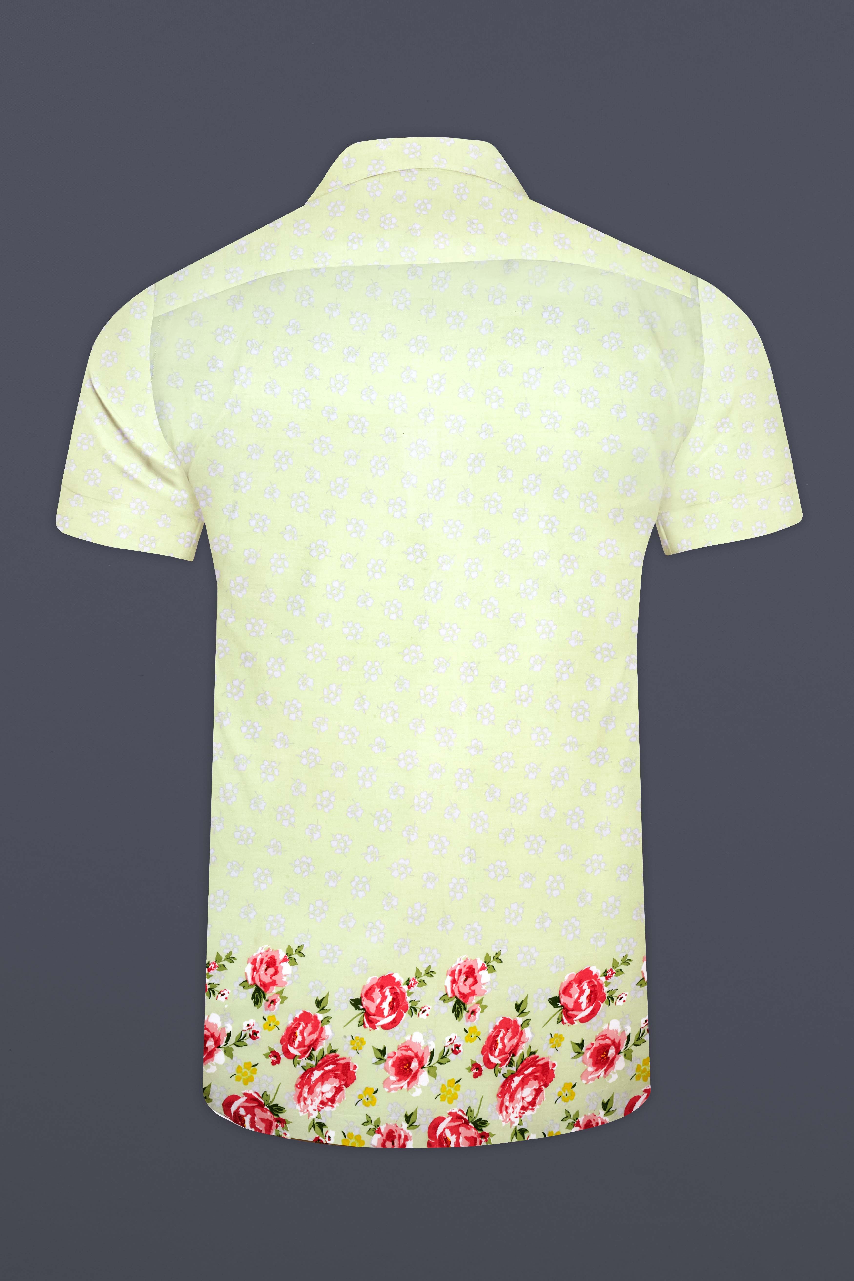 Orinoco Green Flower Printed Super Soft Tencel Cotton Blend Shirt